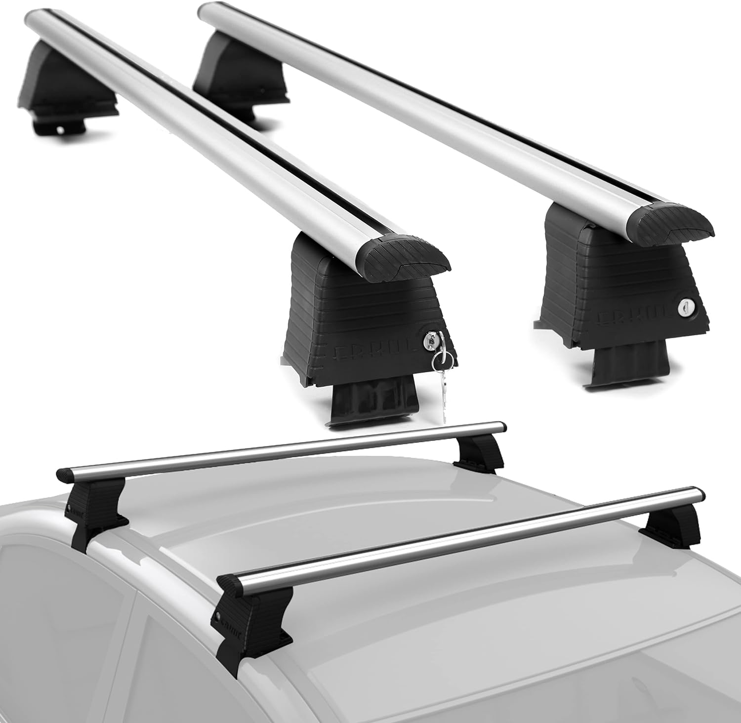 Erkul Universal Roof Rack Cross Bars for Naked Roofs - Sedans & SUVs