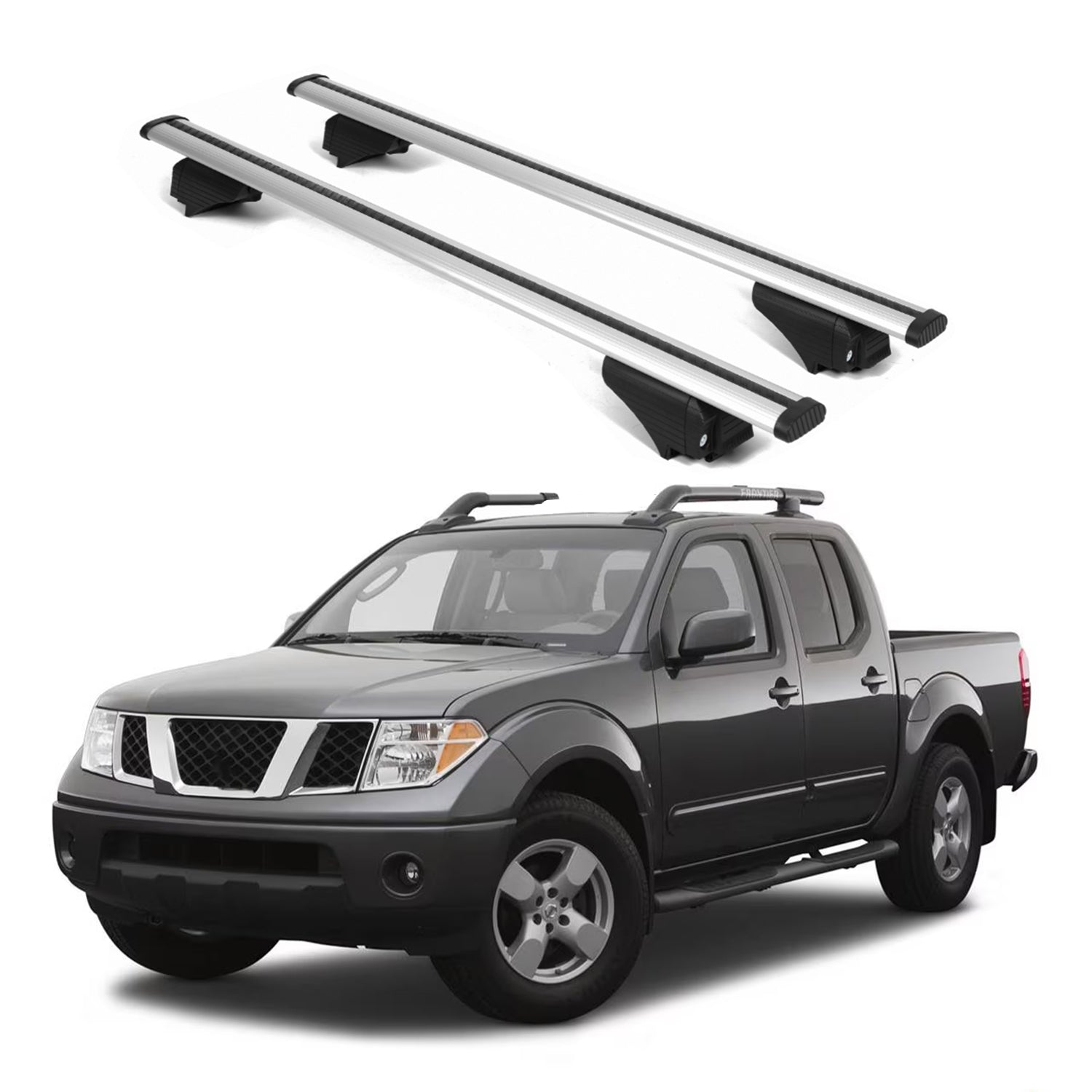 ERKUL Roof Rack Cross Bars for Nissan Frontier 2005-2021 for Raised Rails-Silver