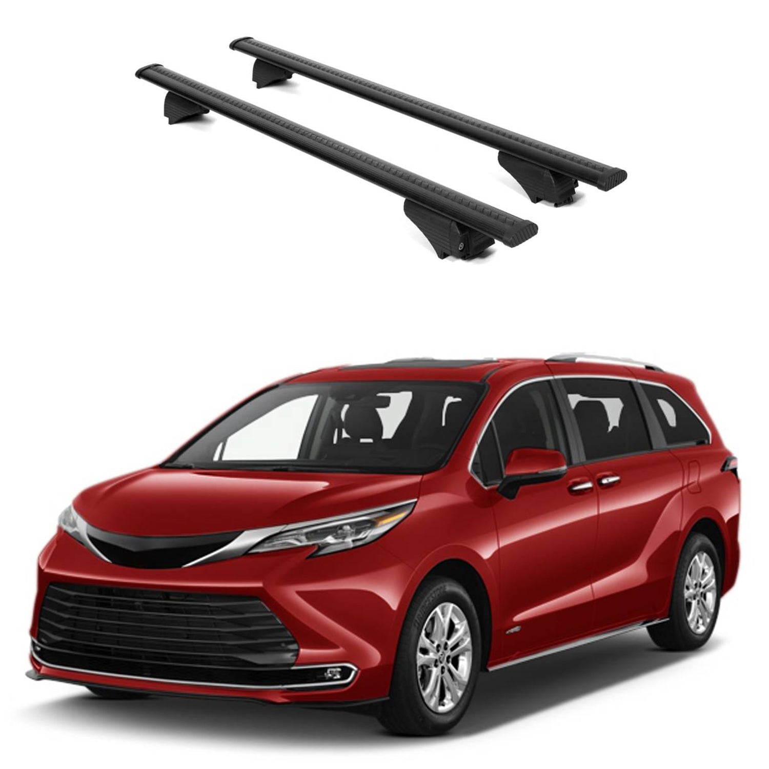 ERKUL Roof Rack Cross Bars for Toyota Sienna 2021-2026 for Raised Rails - Black