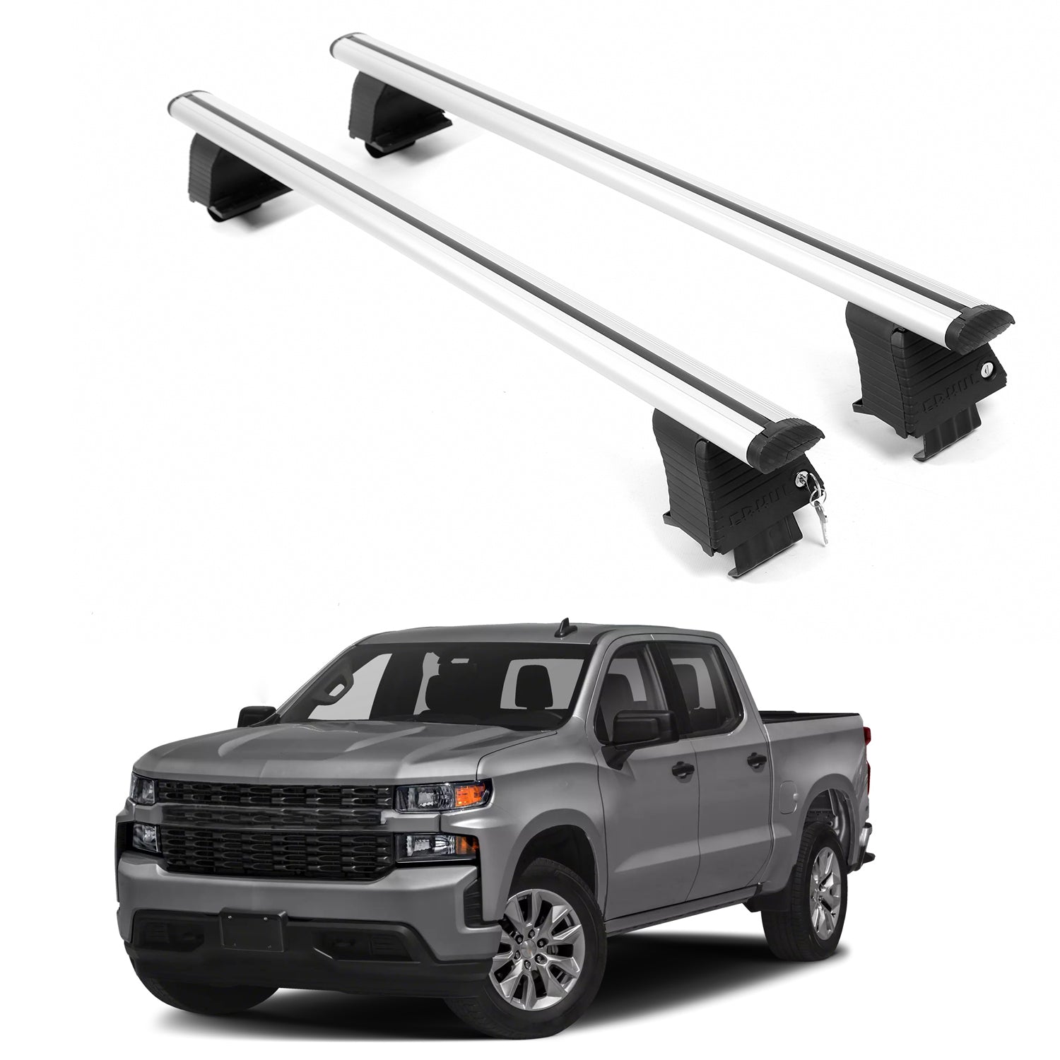 ERKUL Roof Rack Crossbars For CHEVROLET SILVERADO 1500 2019-2026