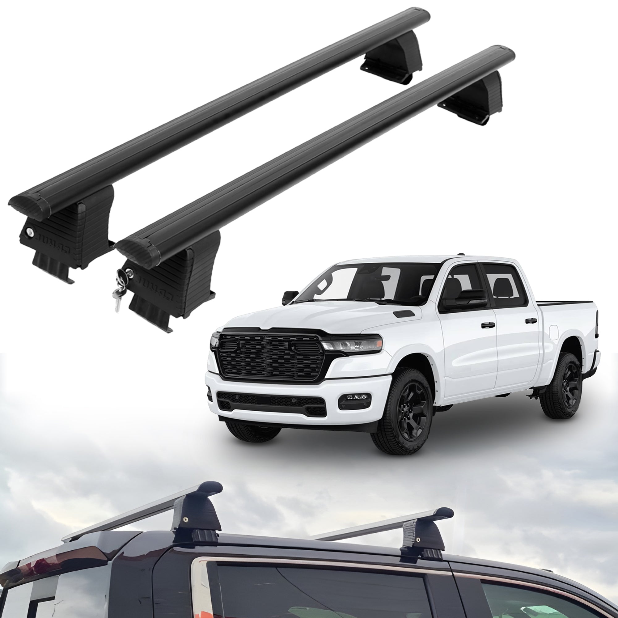 ERKUL Roof Rack Crossbars For DODGE RAM 1500 2019-2026