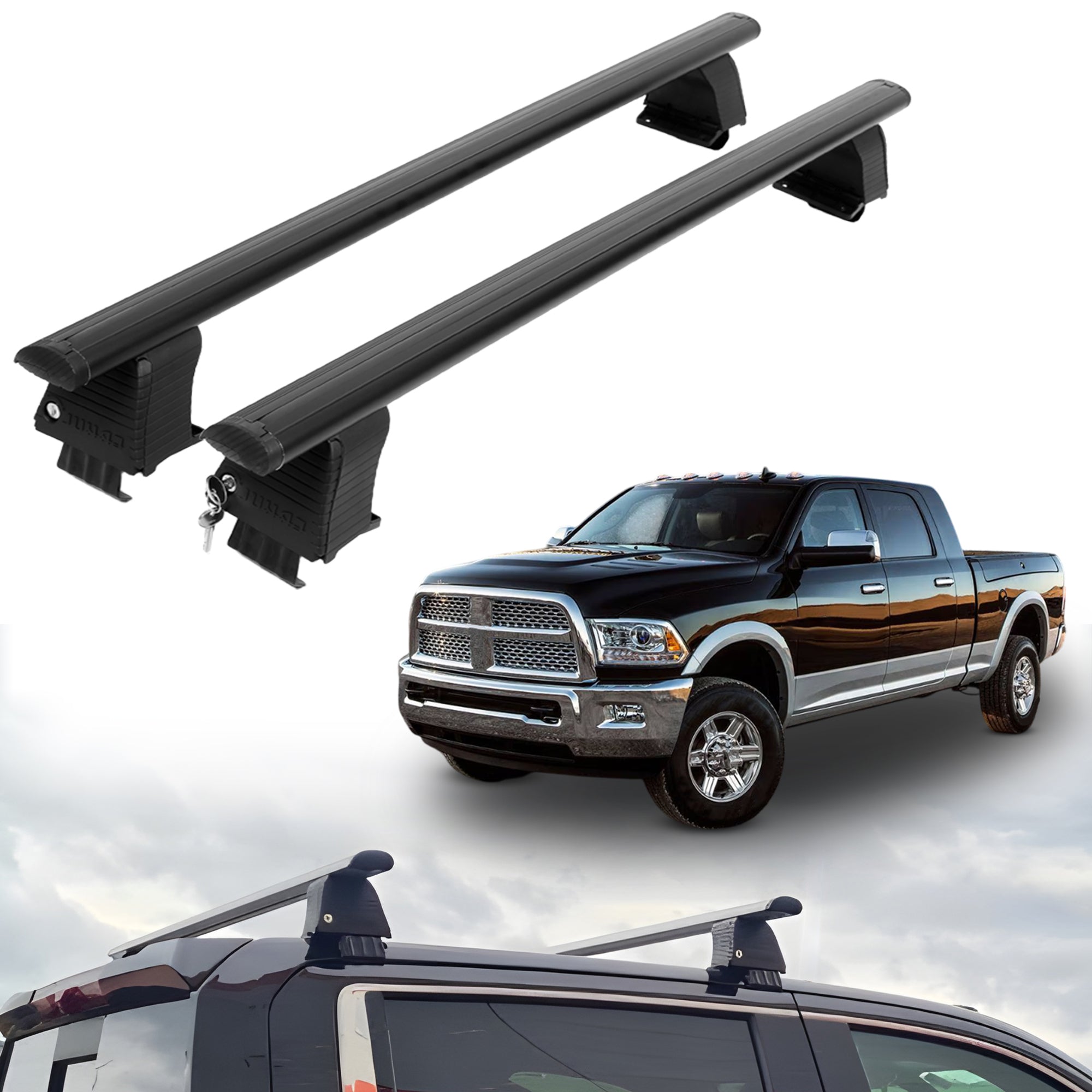 ERKUL Roof Rack Crossbars For DODGE RAM 2500 2010-2018