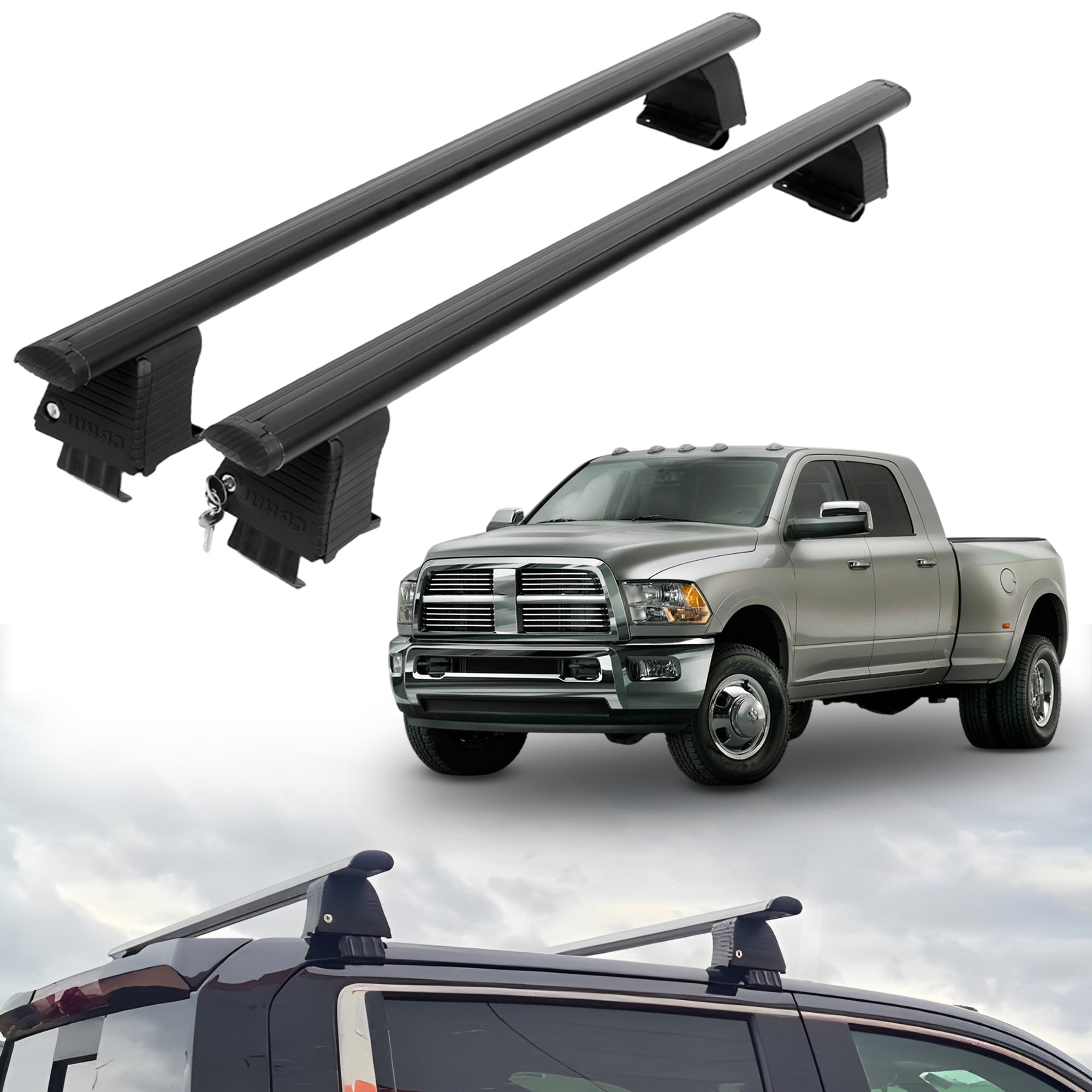ERKUL Roof Rack Crossbars For DODGE RAM 3500 2010-2018