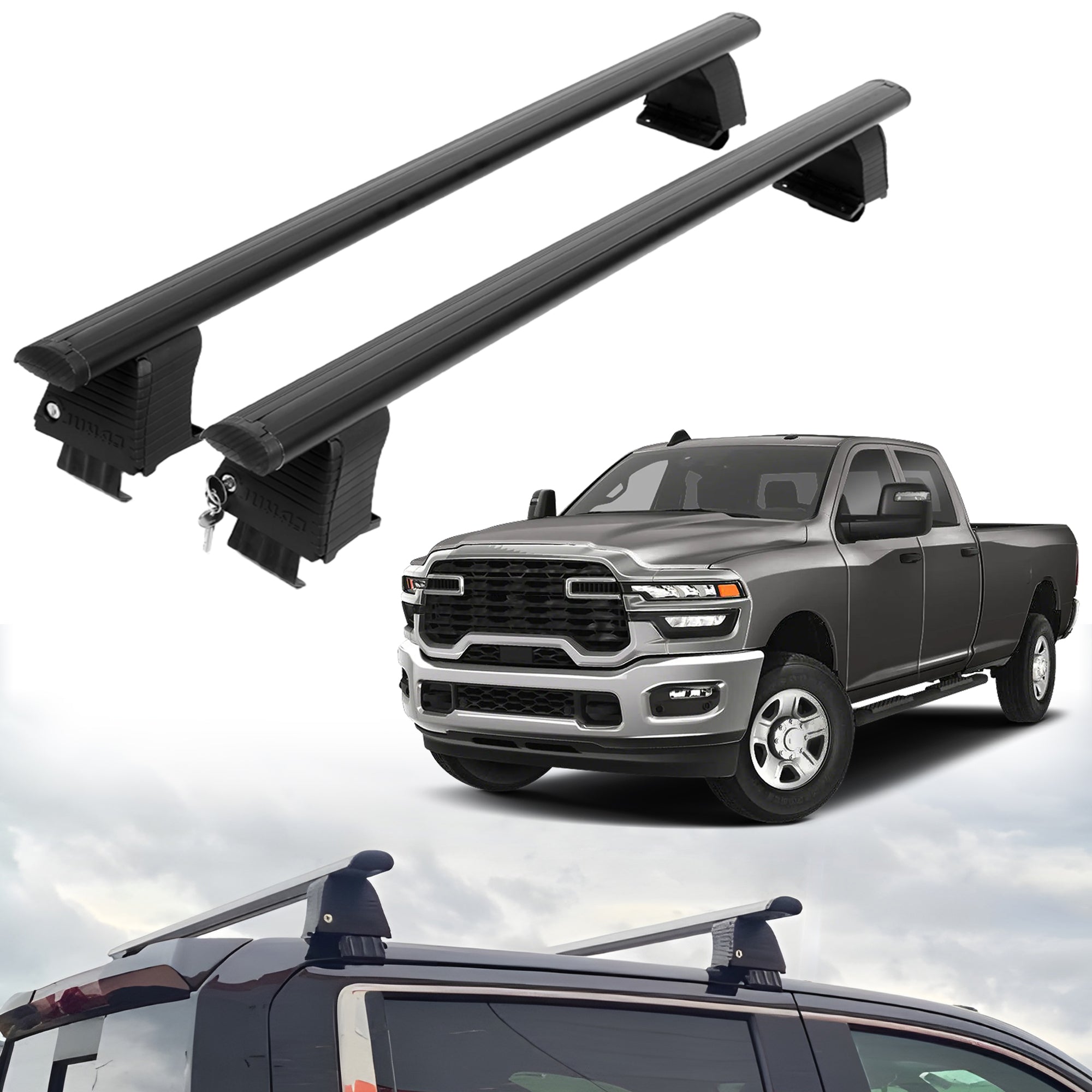 ERKUL Roof Rack Crossbars For DODGE RAM 3500 2019-2026