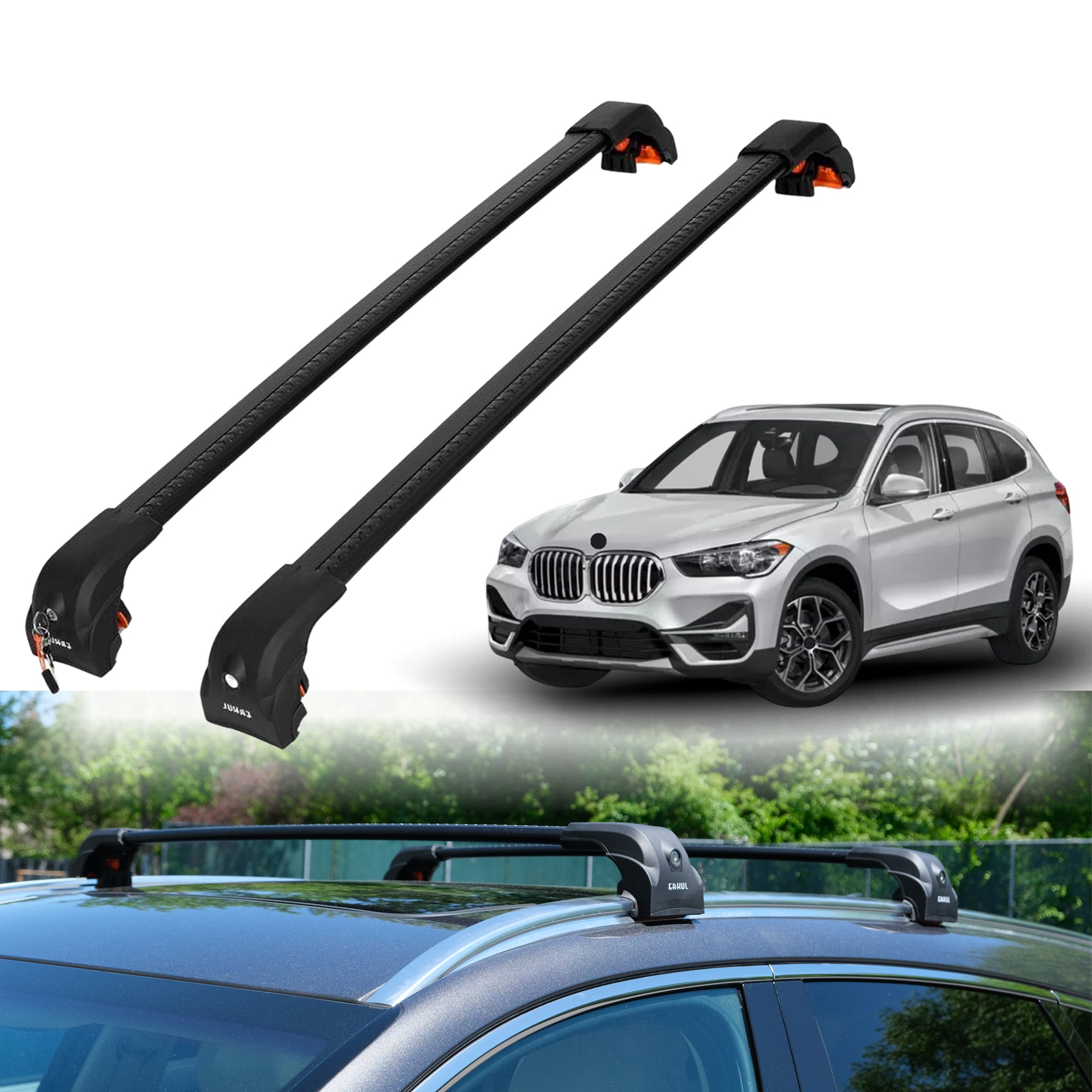 ERKUL Roof Rack Crossbars For BMW X1 2016-2022
