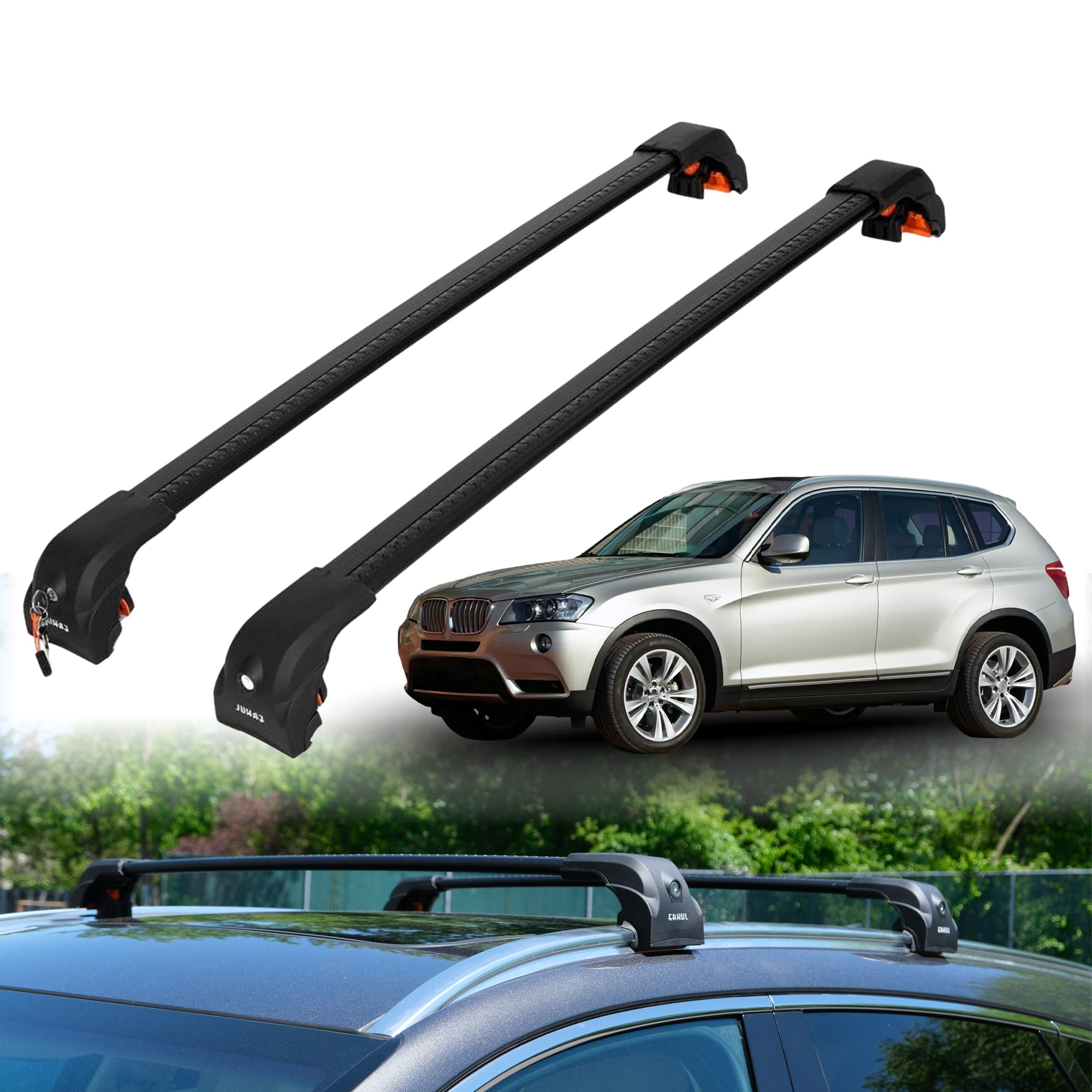 ERKUL Roof Rack Crossbars For BMW X3 2011-2017