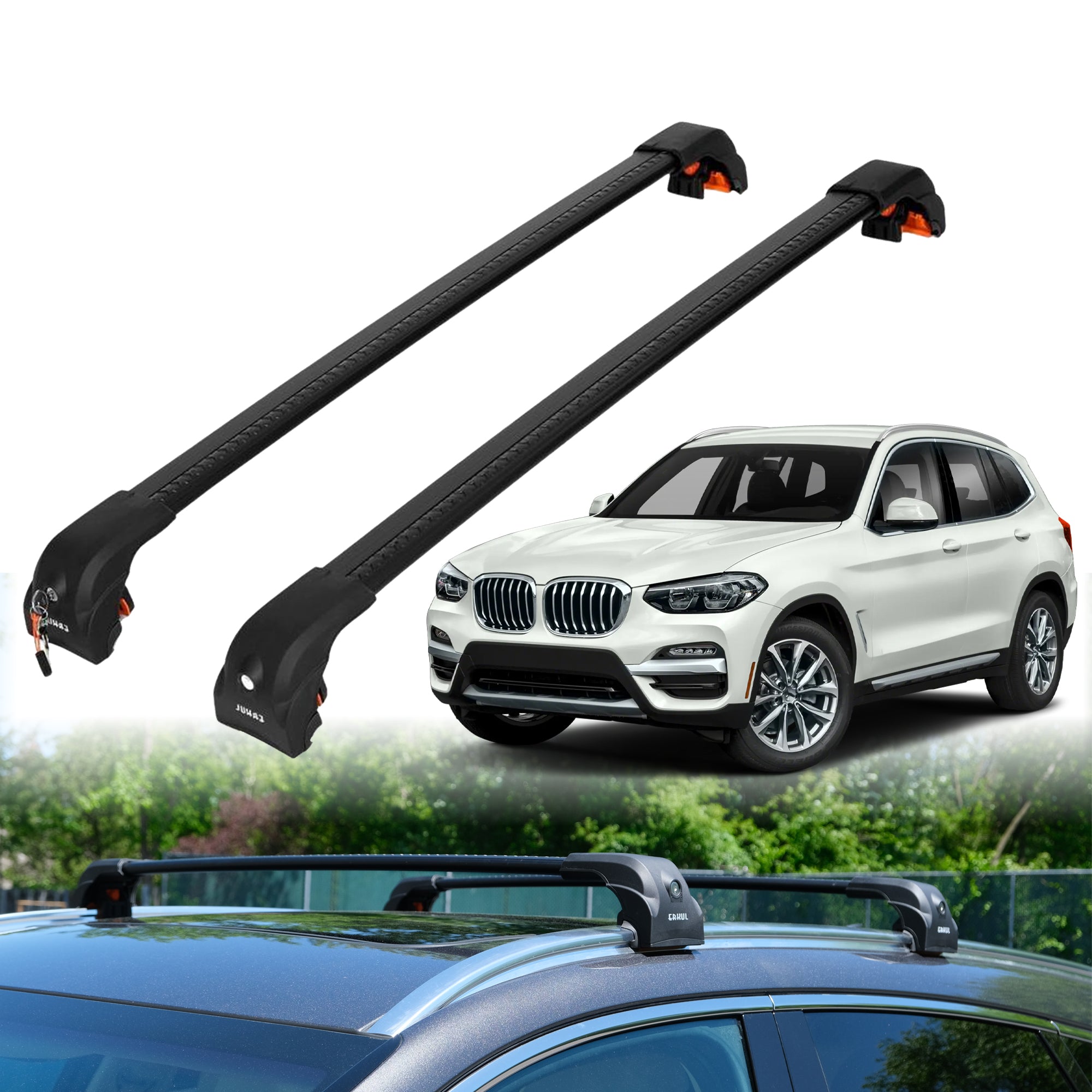 ERKUL Roof Rack Crossbars For BMW X3 2018-2024