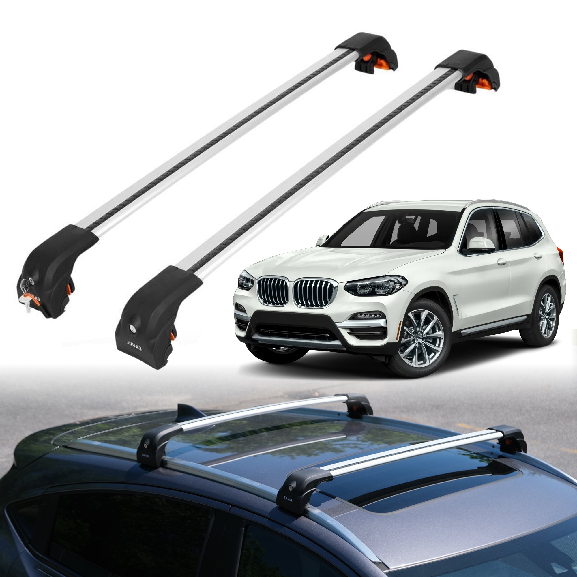 ERKUL Roof Rack Crossbars For BMW X3 2018-2024