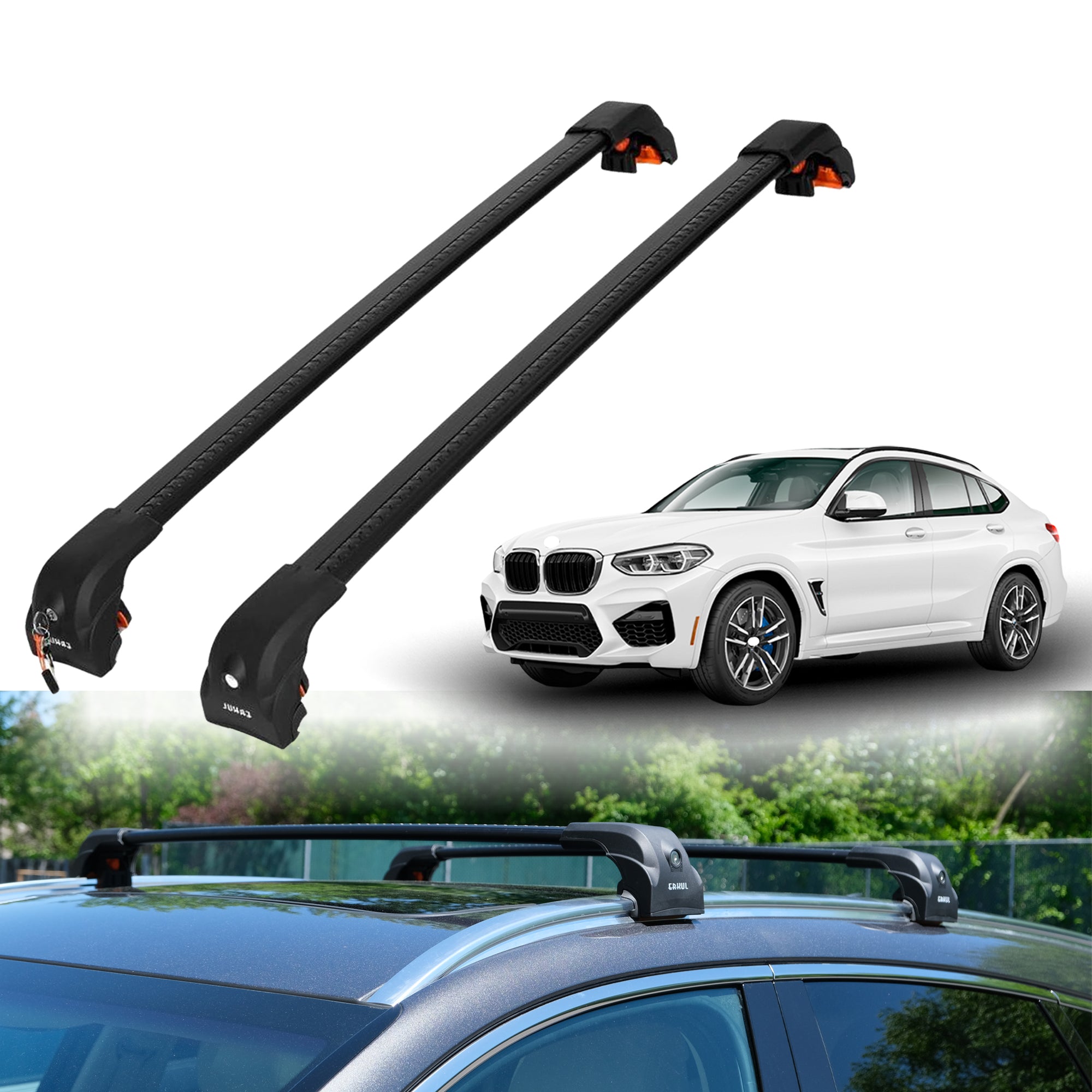 ERKUL Roof Rack Crossbars For BMW X4 2014-2018