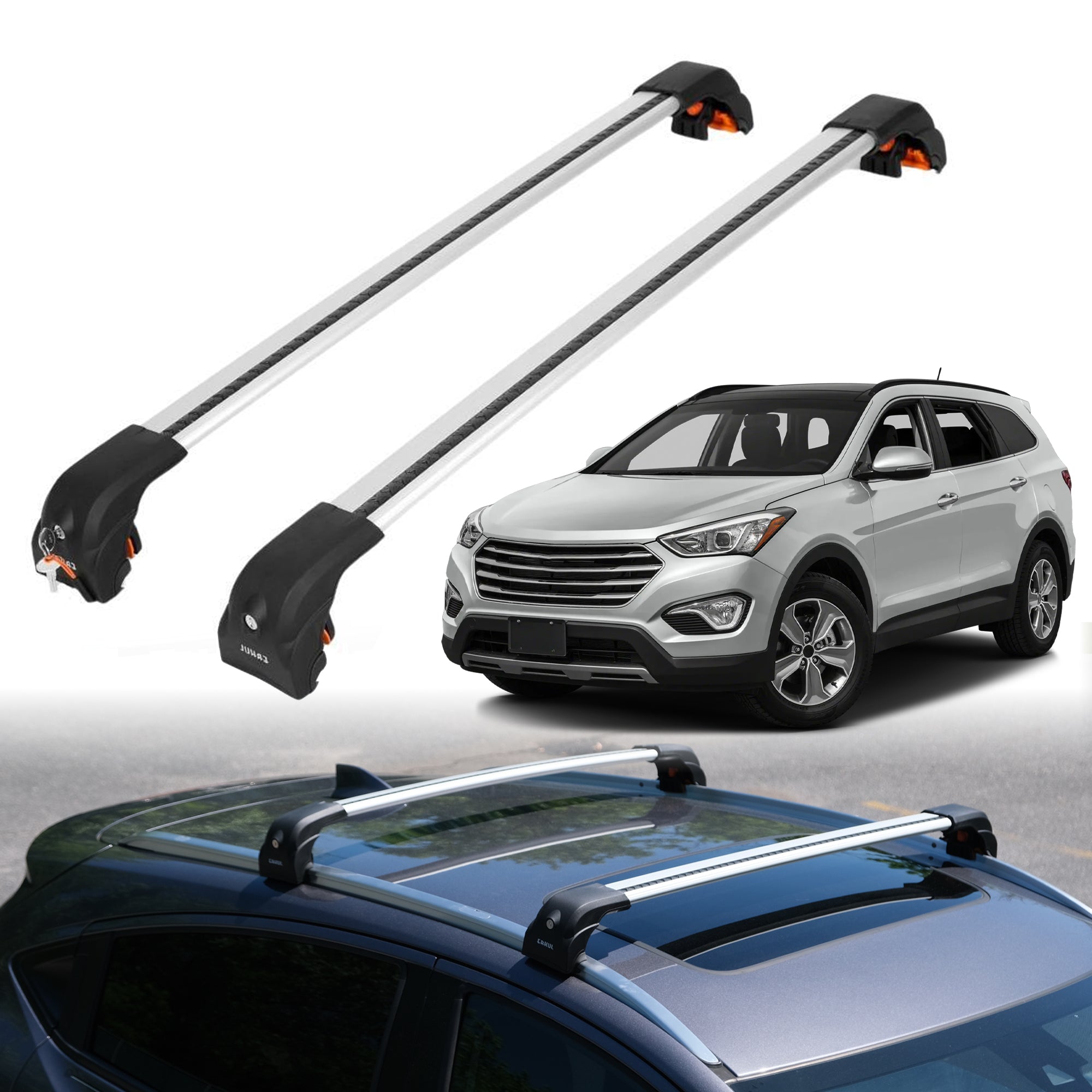ERKUL Roof Rack Crossbars For HYUNDAI SANTA FE 2013-2018