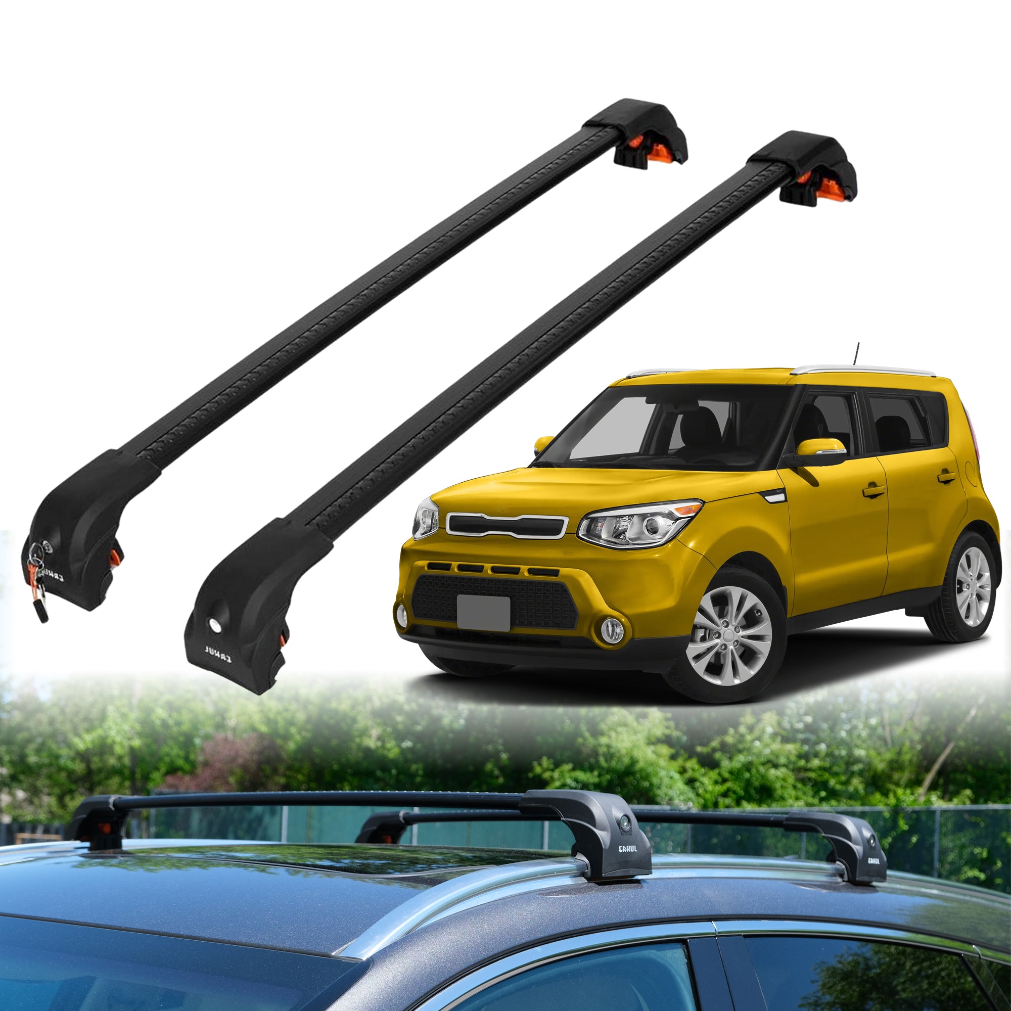 ERKUL Roof Rack Crossbars For KIA SOUL 2014-2019