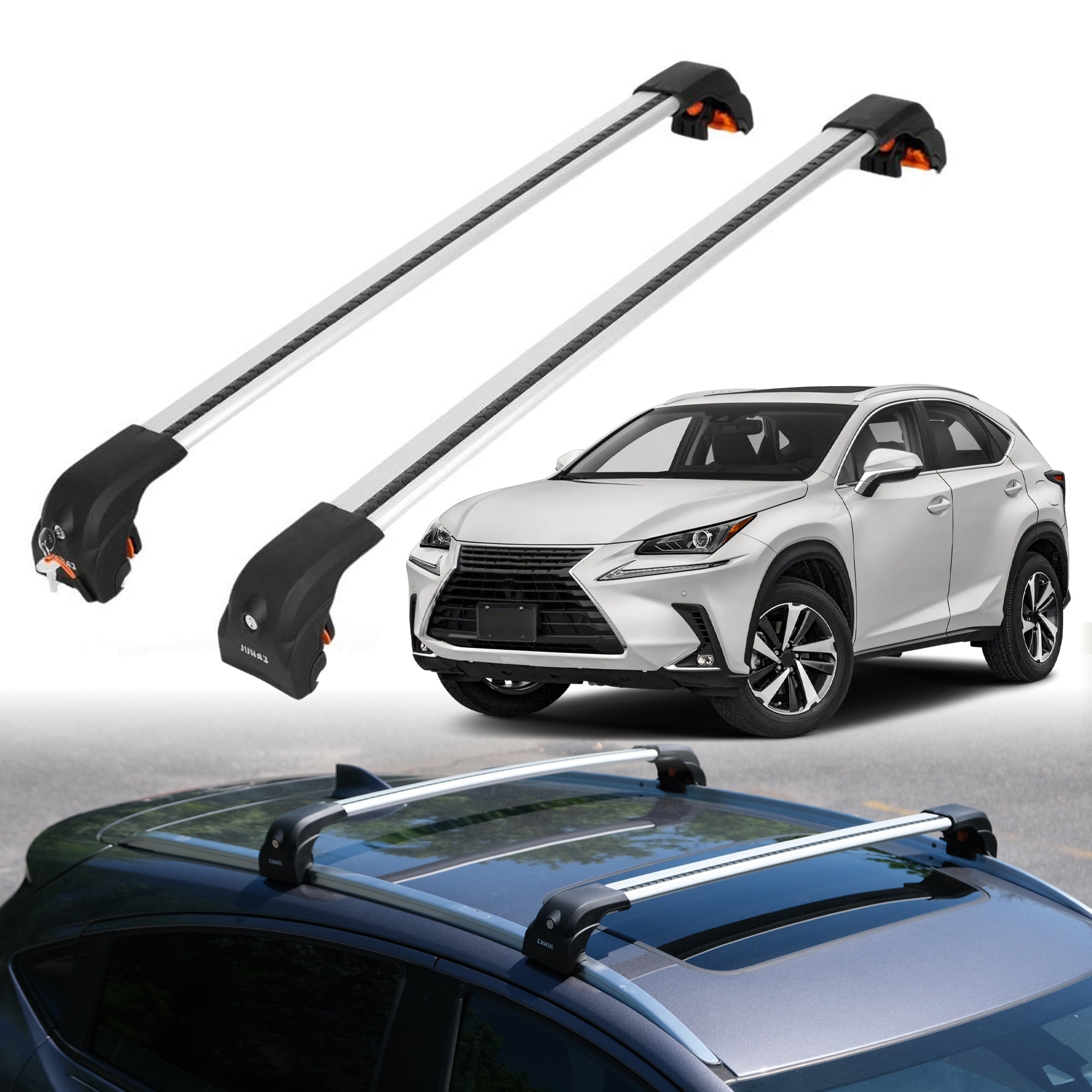 ERKUL Roof Rack Crossbars For LEXUS NX200T/NX300/NX300H 2015-2021