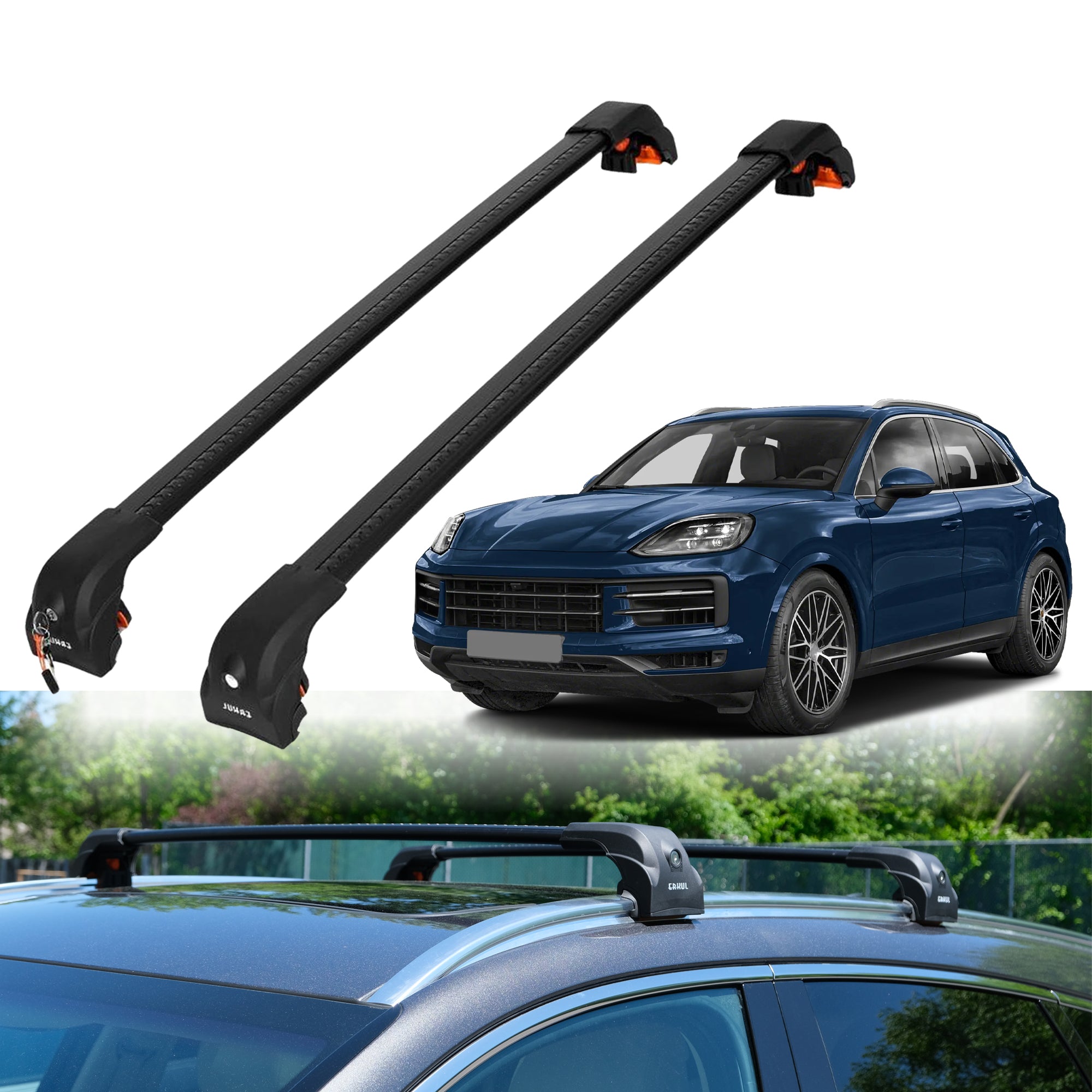 ERKUL Roof Rack Crossbars For PORSCHE CAYENNE 2019-2026