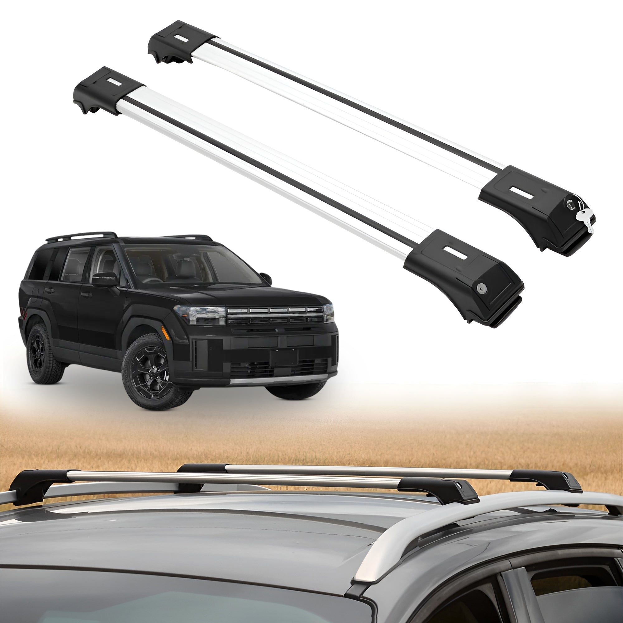 ERKUL Roof Rack Crossbars For HYUNDAI SANTA FE 2024-2026