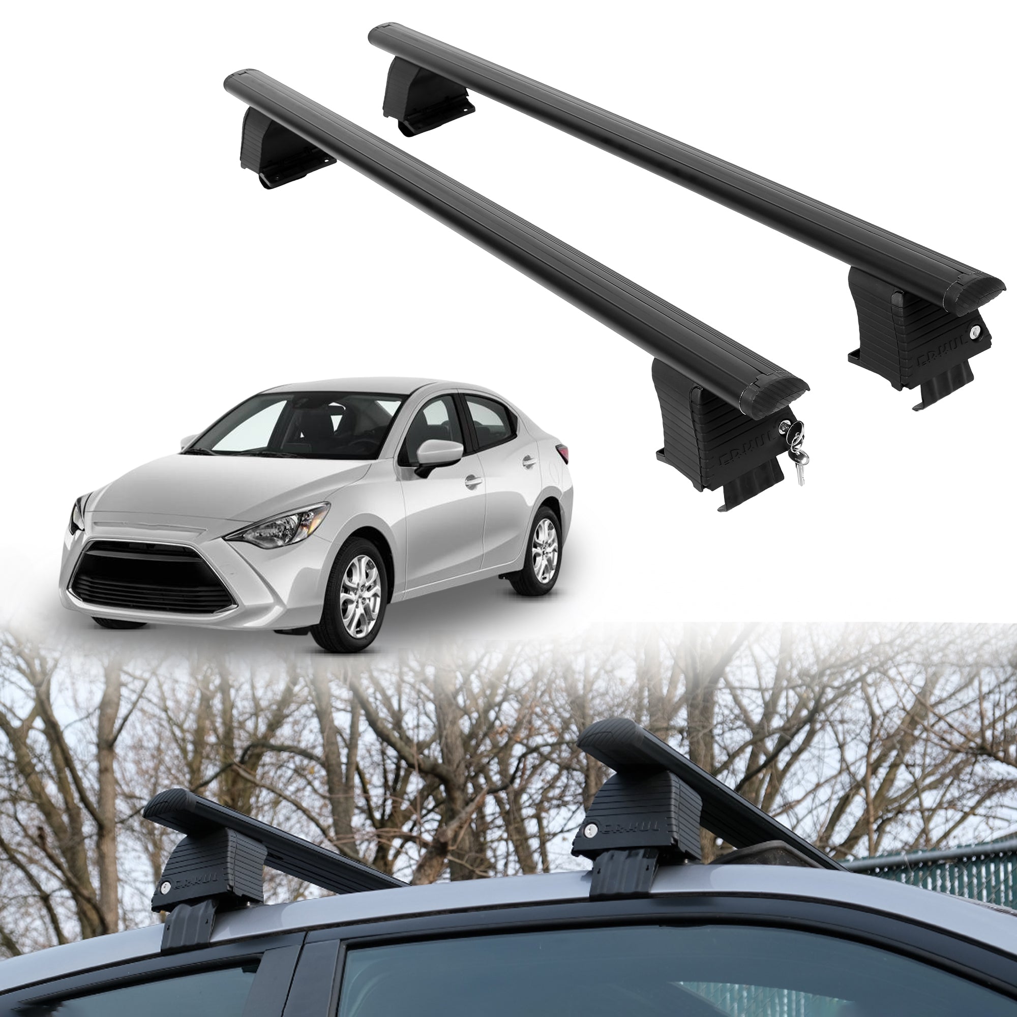 ERKUL Roof Rack Crossbars For TOYOTA YARIS IA 2017-2018