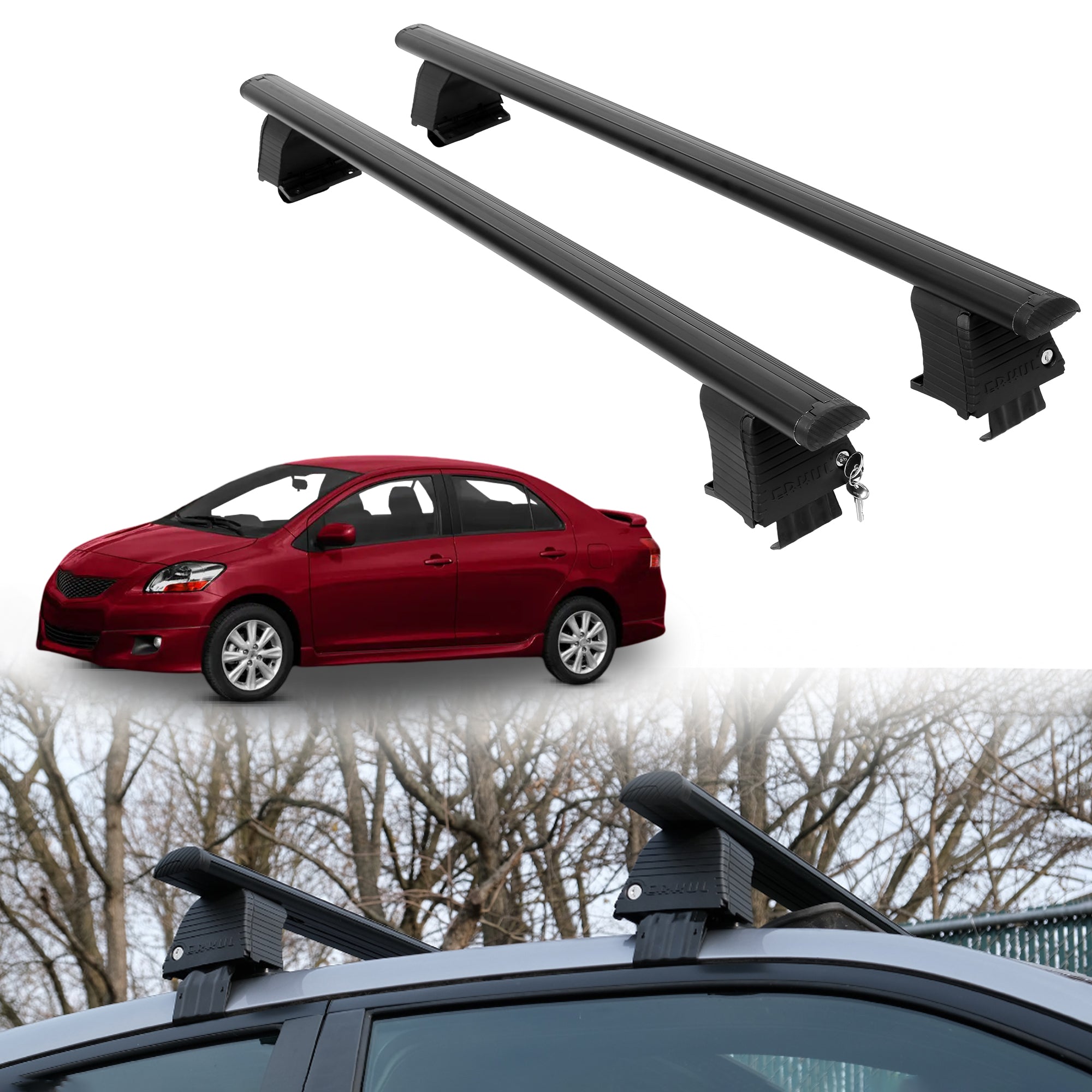 ERKUL Roof Rack Crossbars For TOYOTA YARIS / YARIS SEDAN 2007-2011