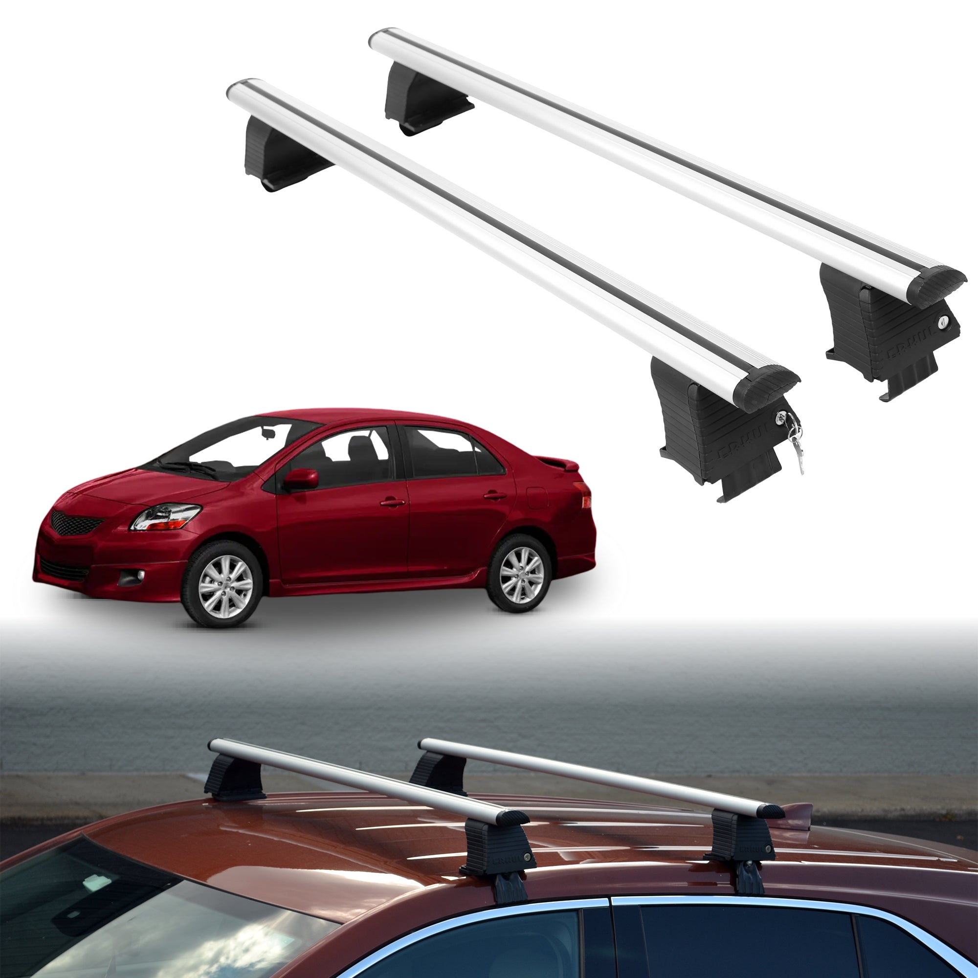ERKUL Roof Rack Crossbars For TOYOTA YARIS / YARIS SEDAN 2007-2011