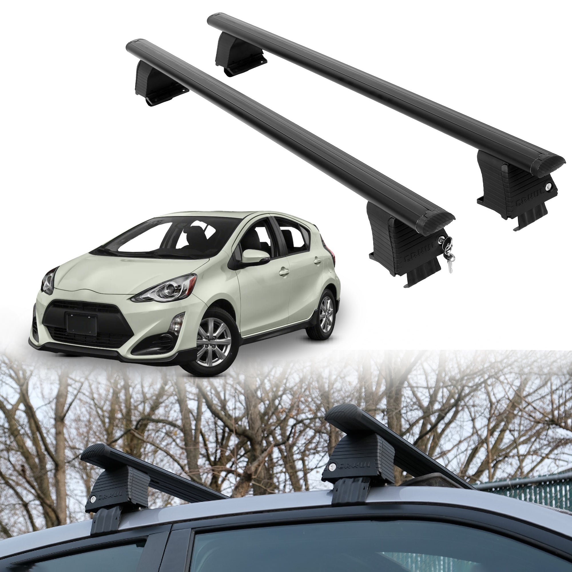 ERKUL Roof Rack Crossbars For TOYOTA PRIUS C 2012-2019