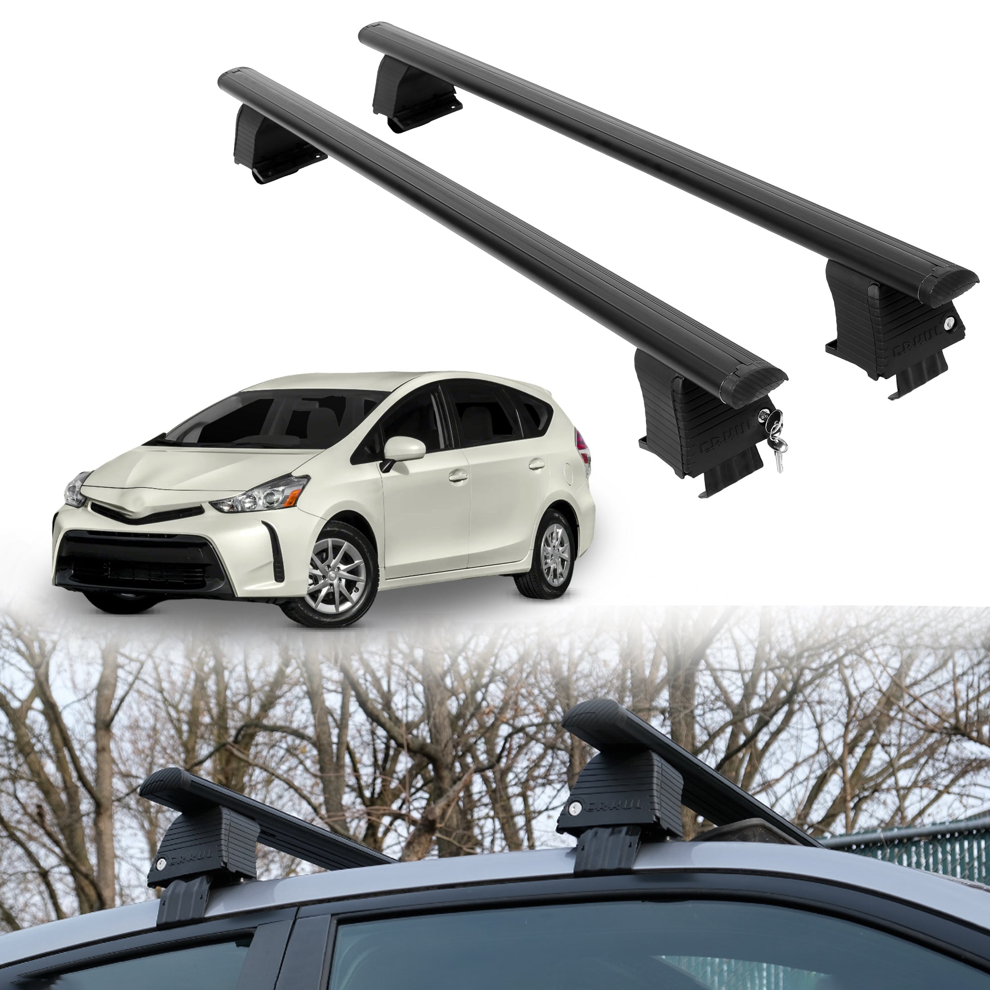 ERKUL Roof Rack Crossbars For TOYOTA PRIUS V 2012-2017