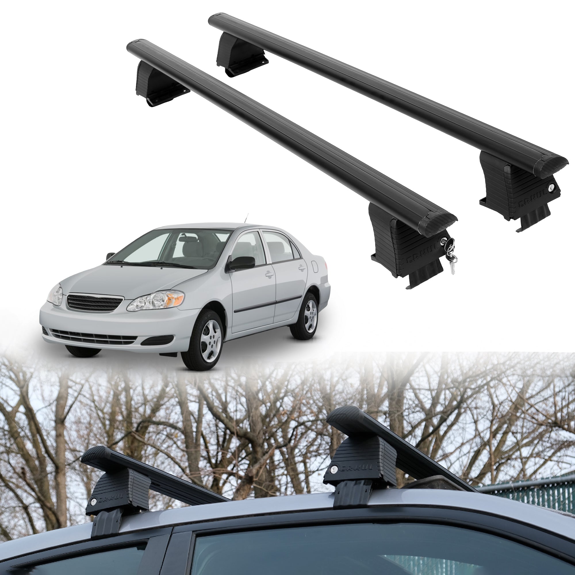 ERKUL Roof Rack Crossbars For TOYOTA COROLLA 2004-2008