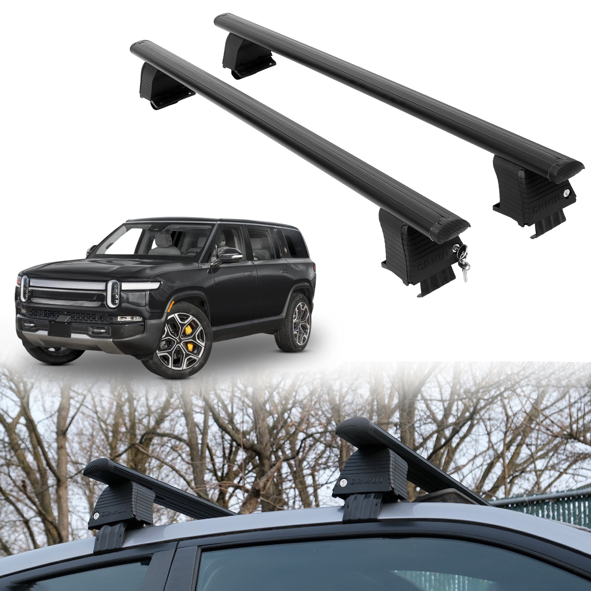 ERKUL Roof Rack Crossbars For RIVIAN R1S 2022-2026
