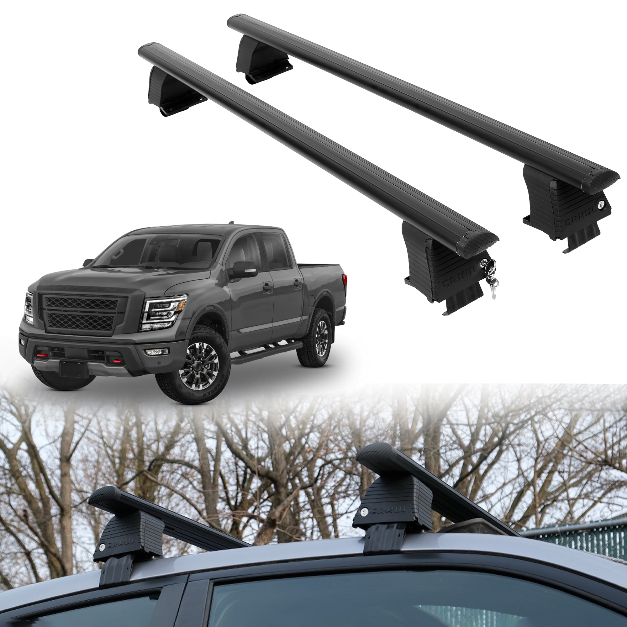 ERKUL Roof Rack Crossbars For NISSAN TITAN 2017-2024
