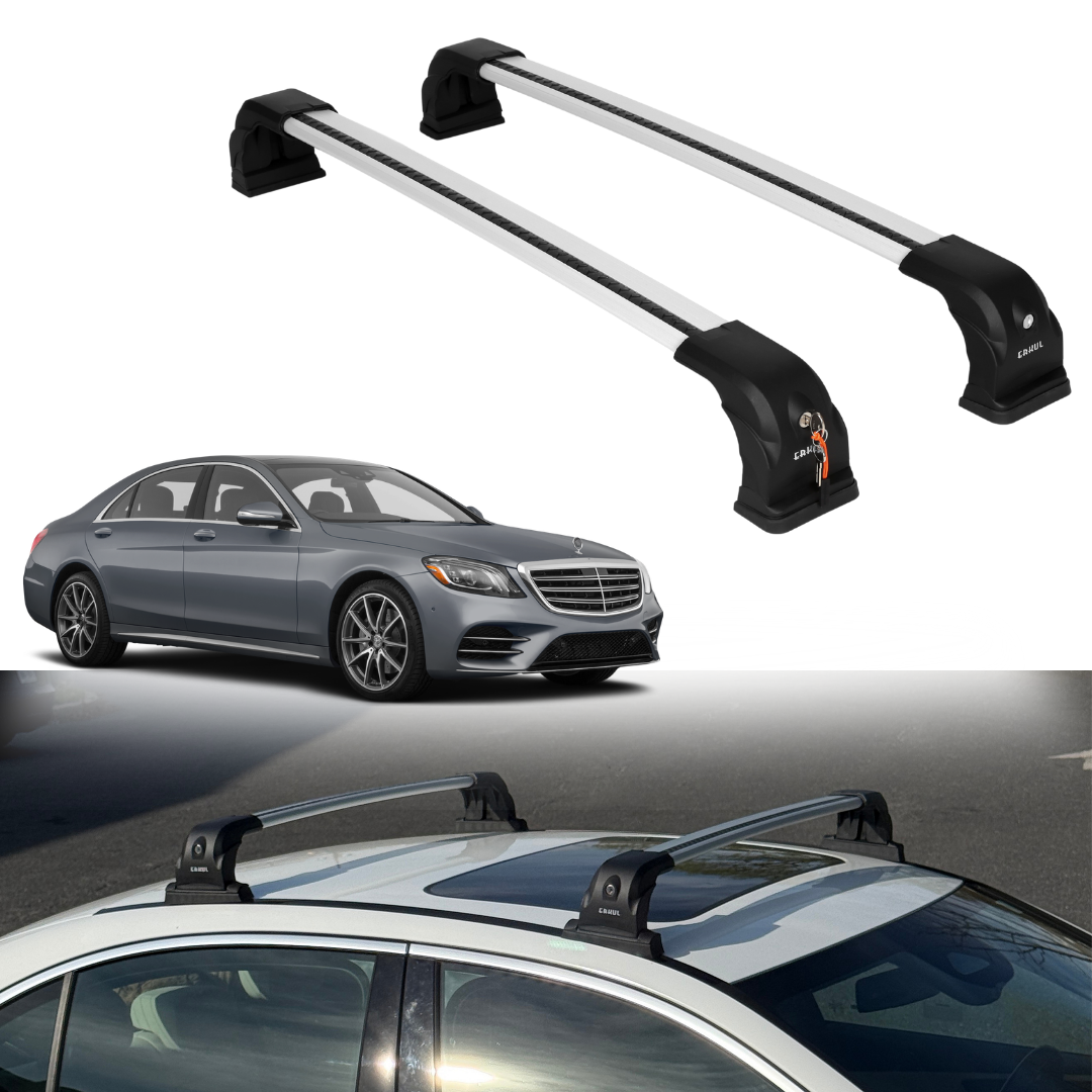 220 lbs Roof Rack Crossbars for Mercedes-Benz S Class 2014-2020 - Silver