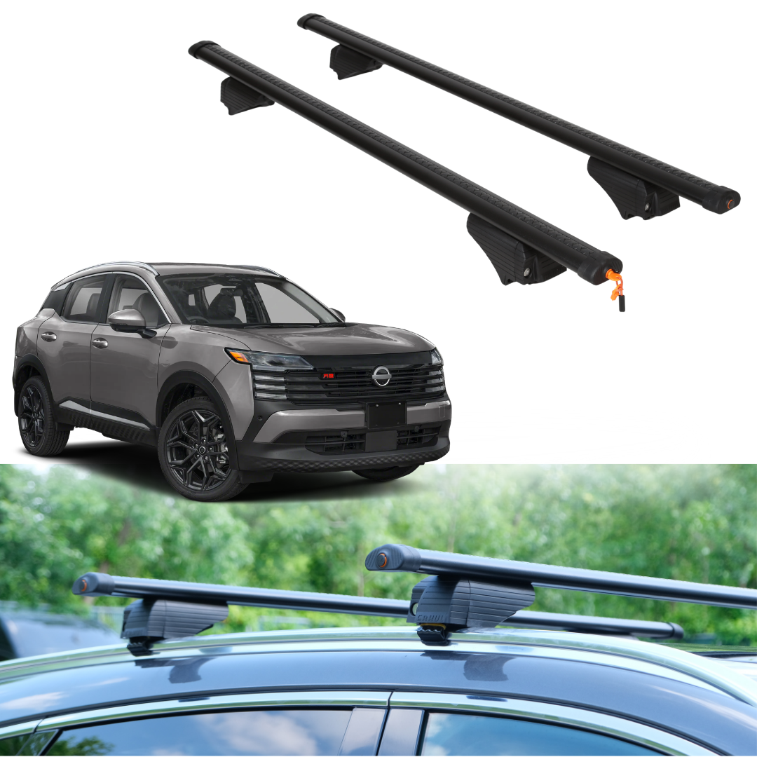 Roof Rack Crossbars for Nissan Kicks 2025-2026 Fits Flush Rails - Black