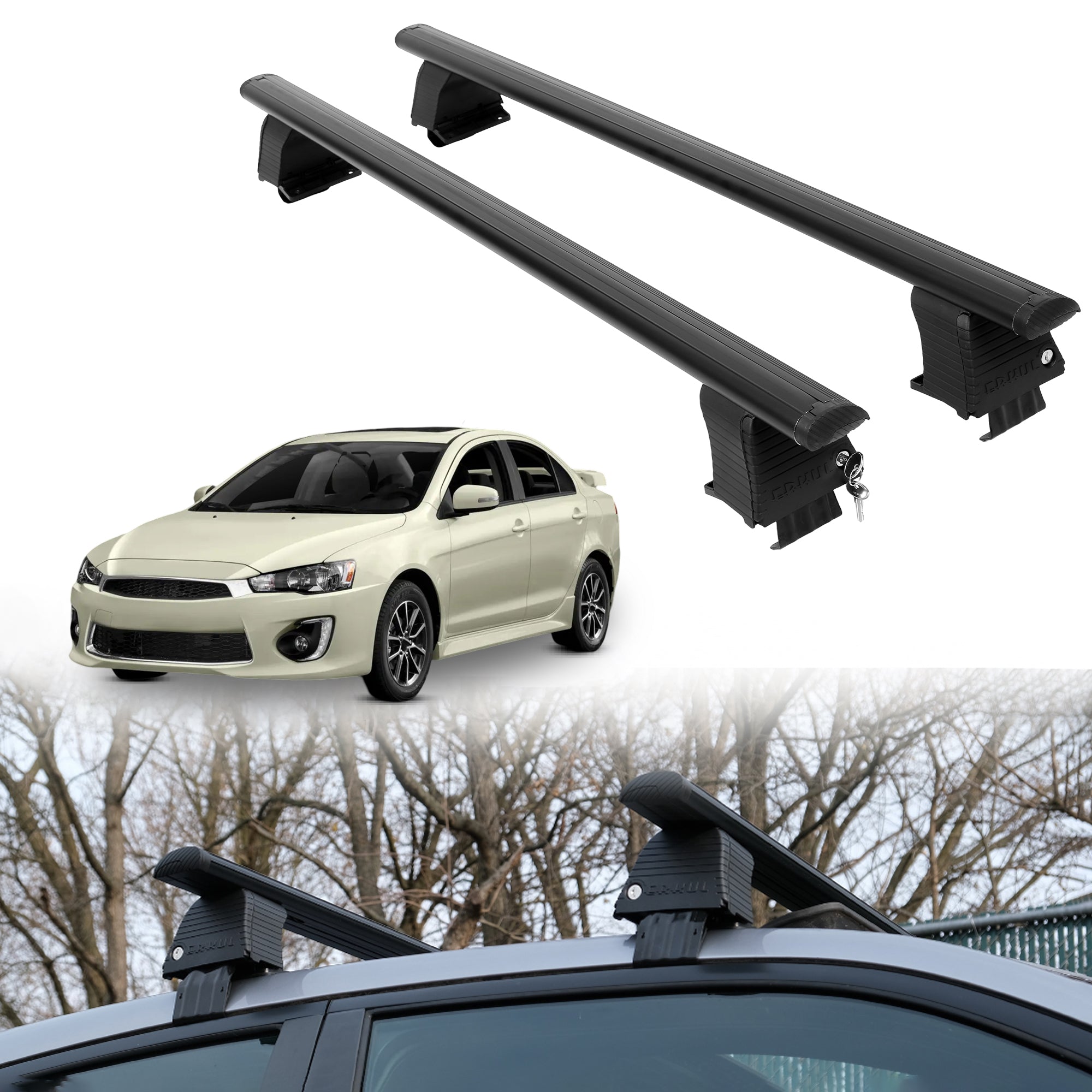 ERKUL Roof Rack Crossbars For MITSUBISHI LANCER 2008-2017