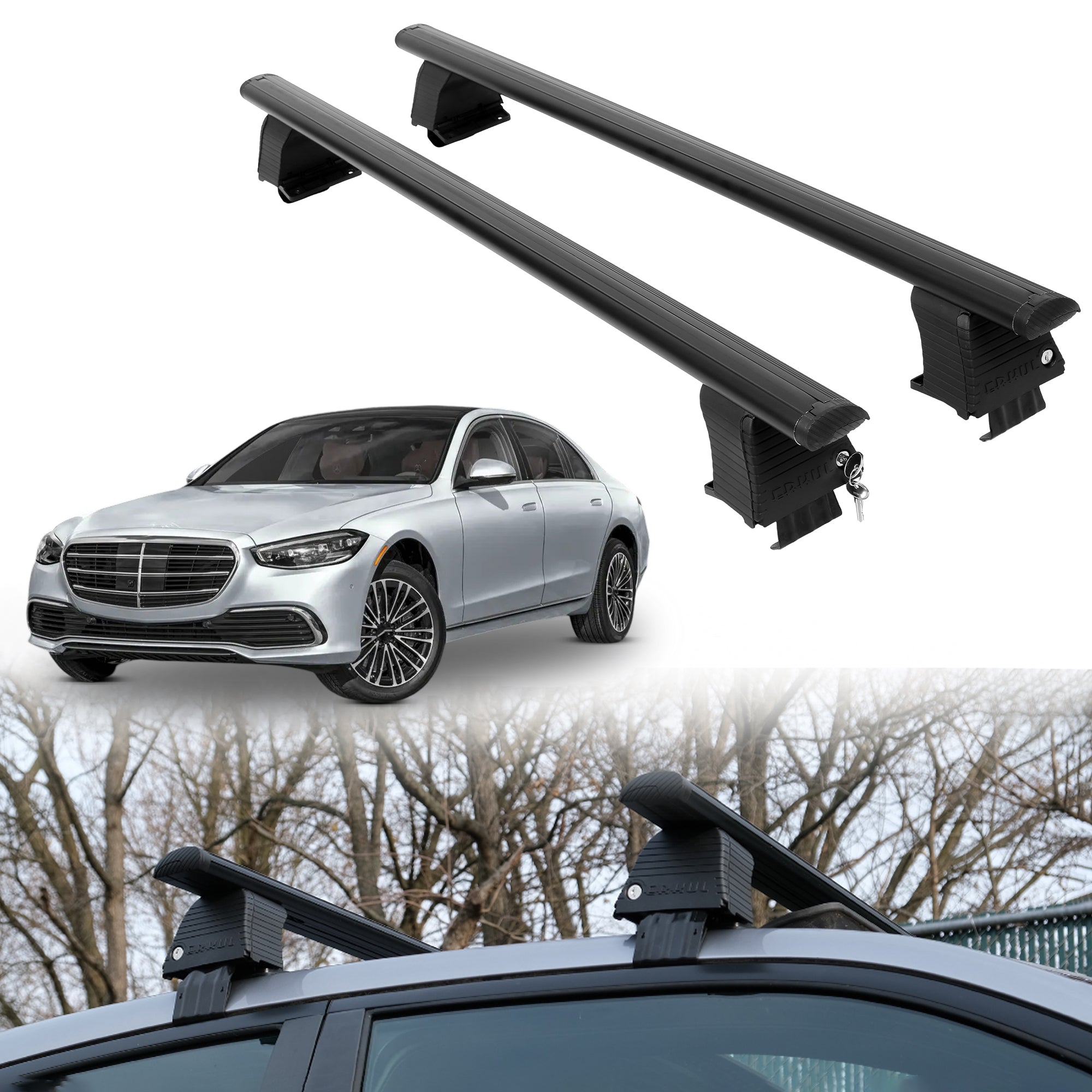 ERKUL Roof Rack Crossbars For MERCEDES S-CLASS 2021-2026