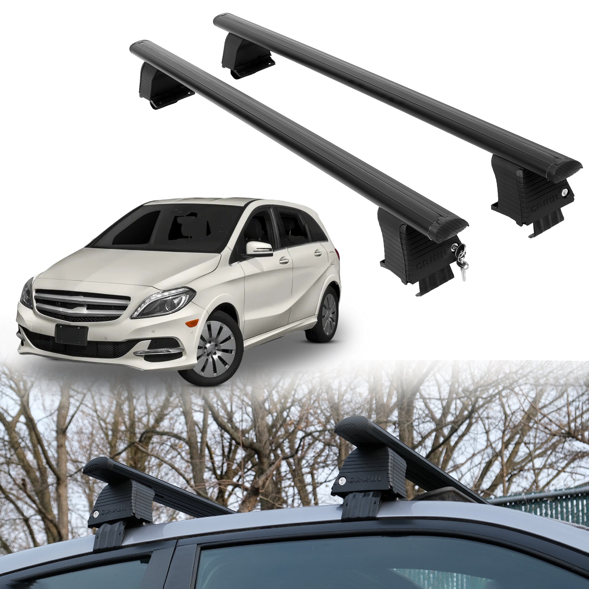 ERKUL Roof Rack Crossbars For MERCEDES B-CLASS 2016-2017