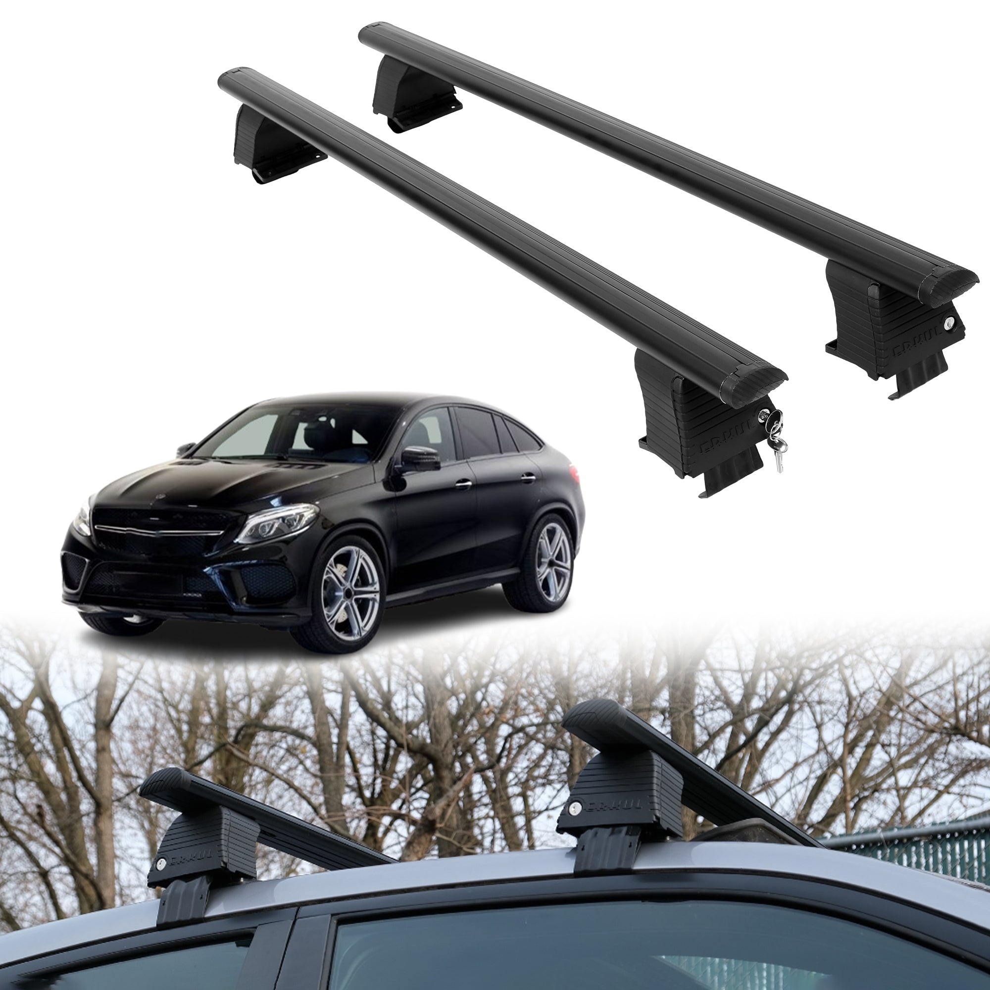 ERKUL Roof Rack Crossbars For MERCEDES AMG GLE 2016