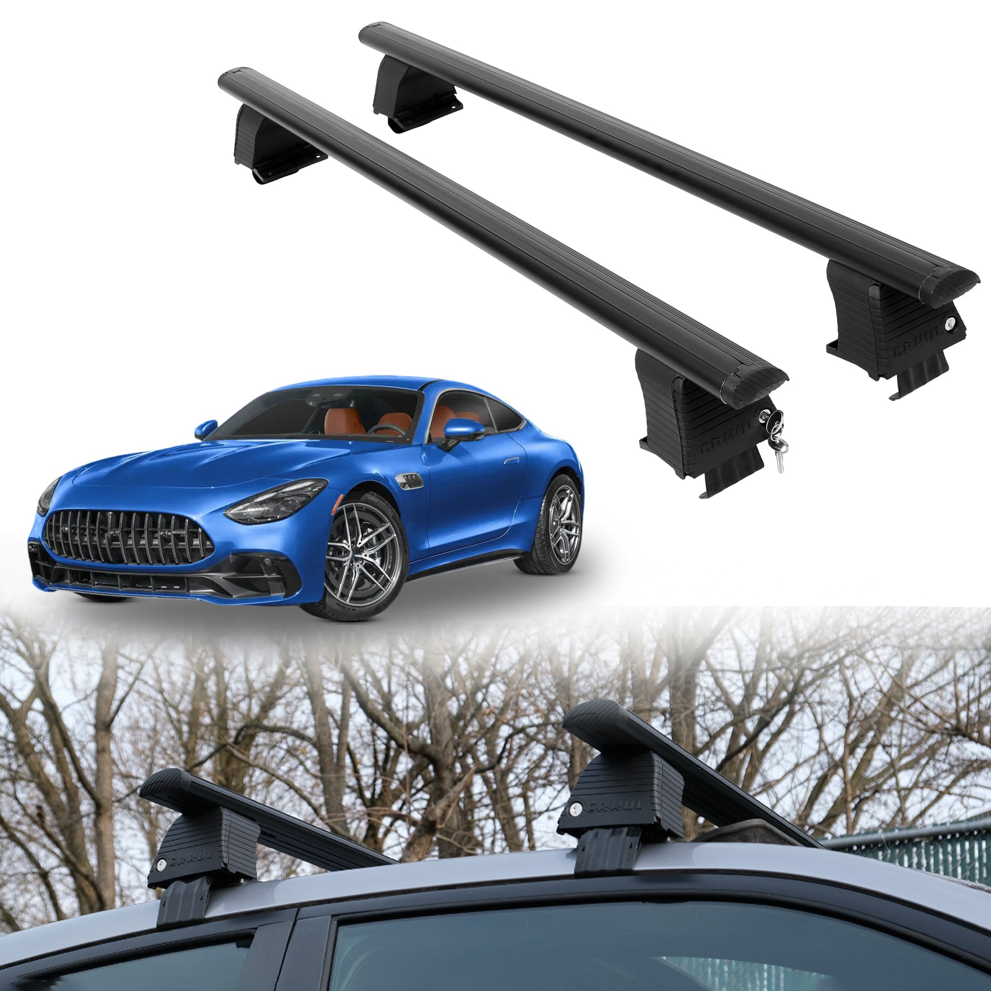 ERKUL Roof Rack Crossbars For MERCEDES AMG GT 43 2021-2026