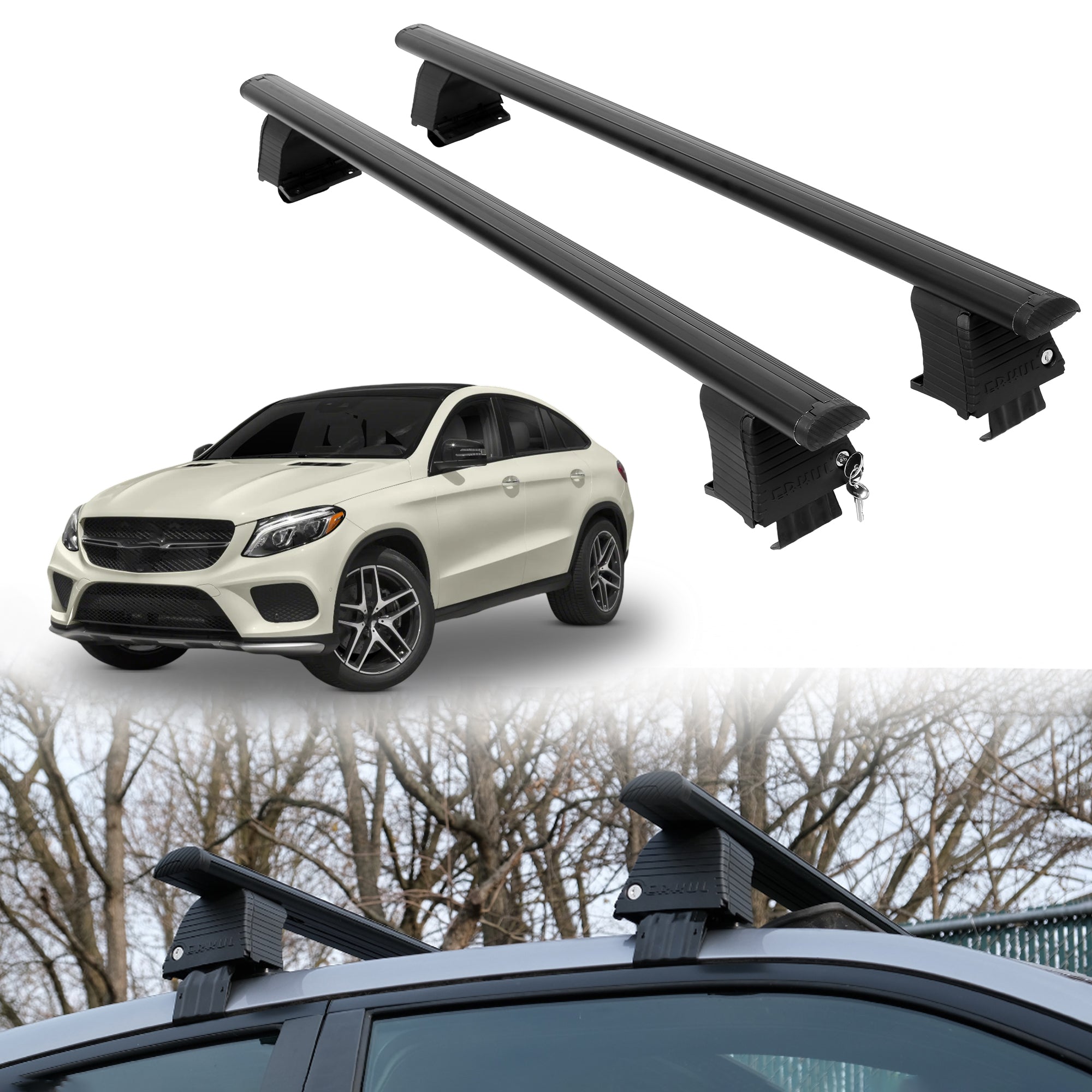 ERKUL Roof Rack Crossbars For MERCEDES AMG GLE 43 2017-2019