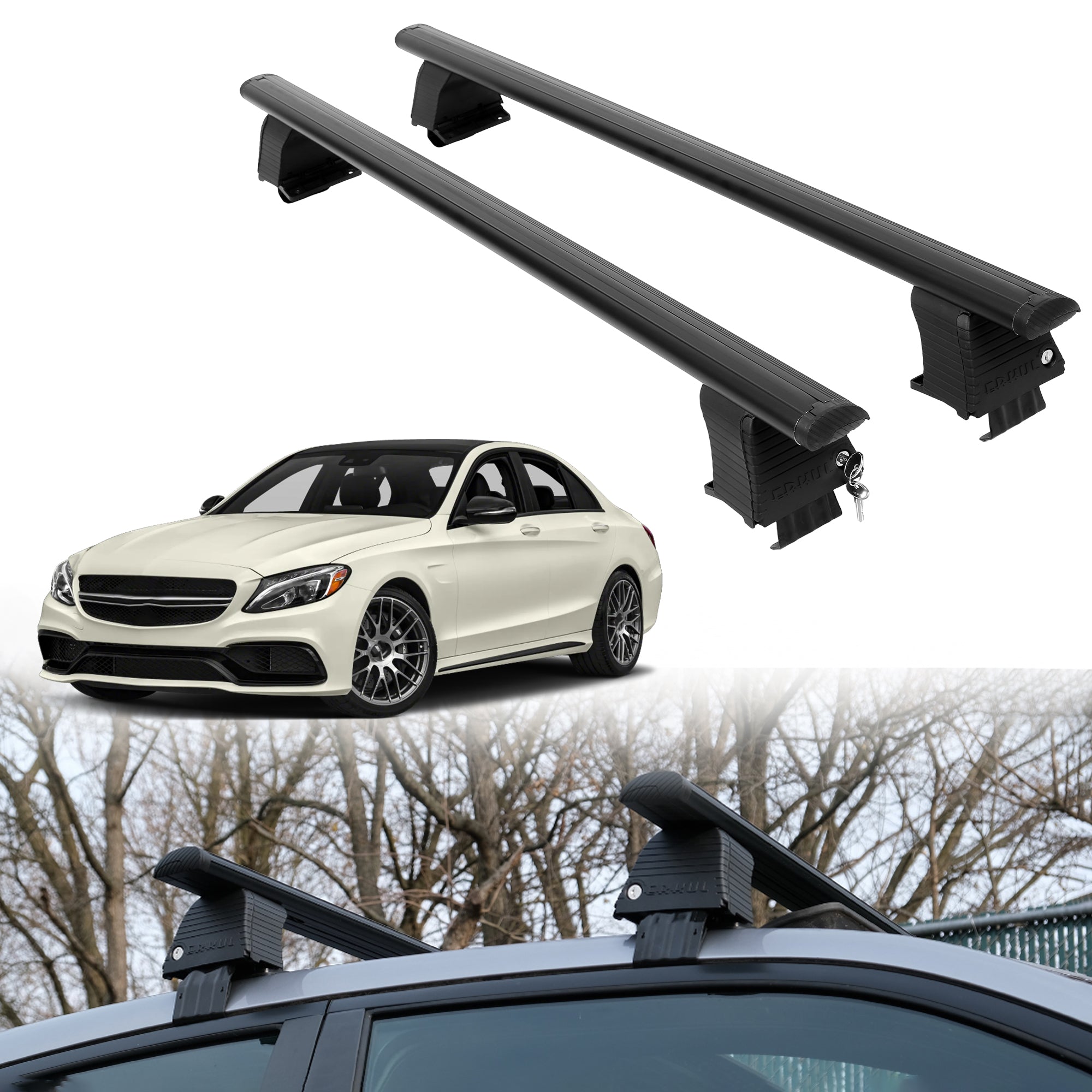 ERKUL Roof Rack Crossbars For MERCEDES AMG C 2016