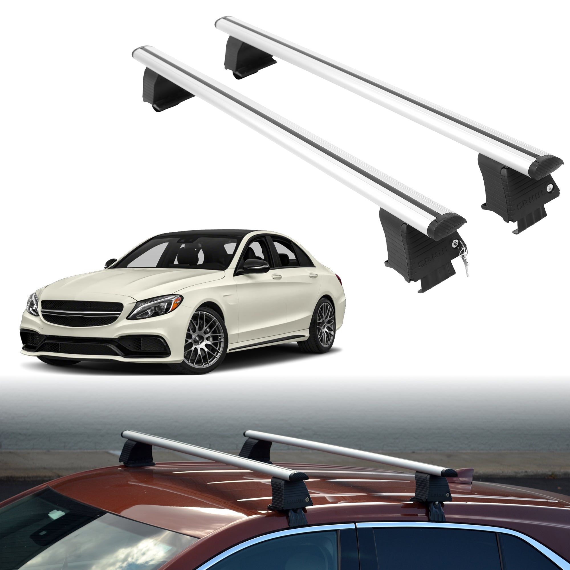 ERKUL Roof Rack Crossbars For MERCEDES AMG C 2016
