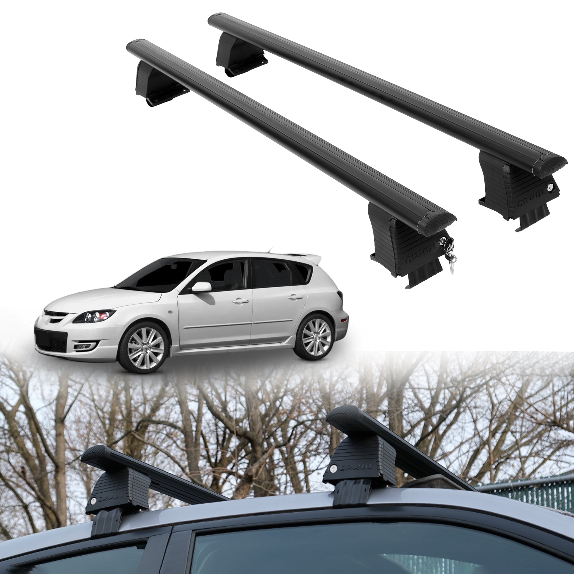 ERKUL Roof Rack Crossbars For MAZDA MAZDASPEED4 2007-2009
