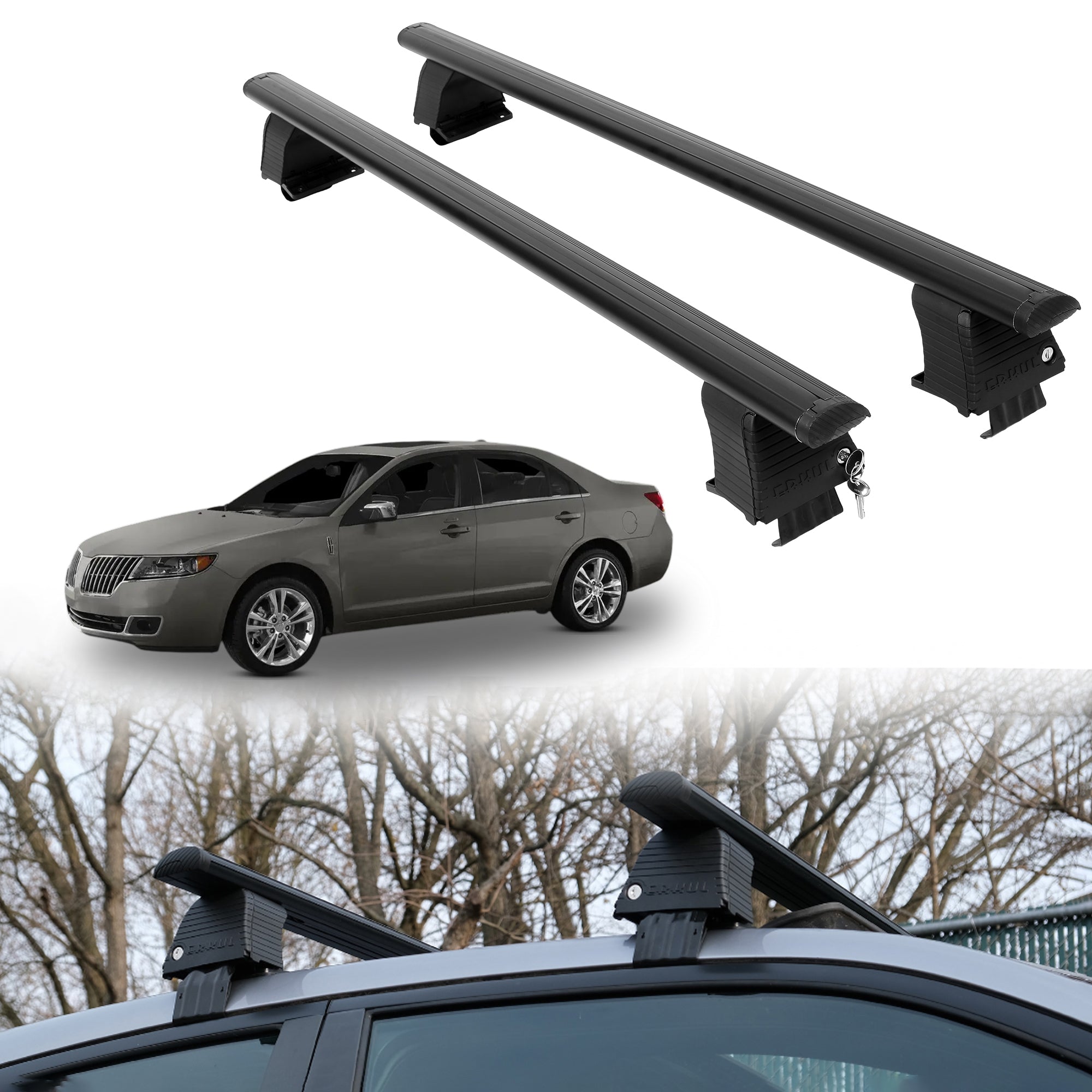 ERKUL Roof Rack Crossbars For LINCOLN MKZ 2007-2012