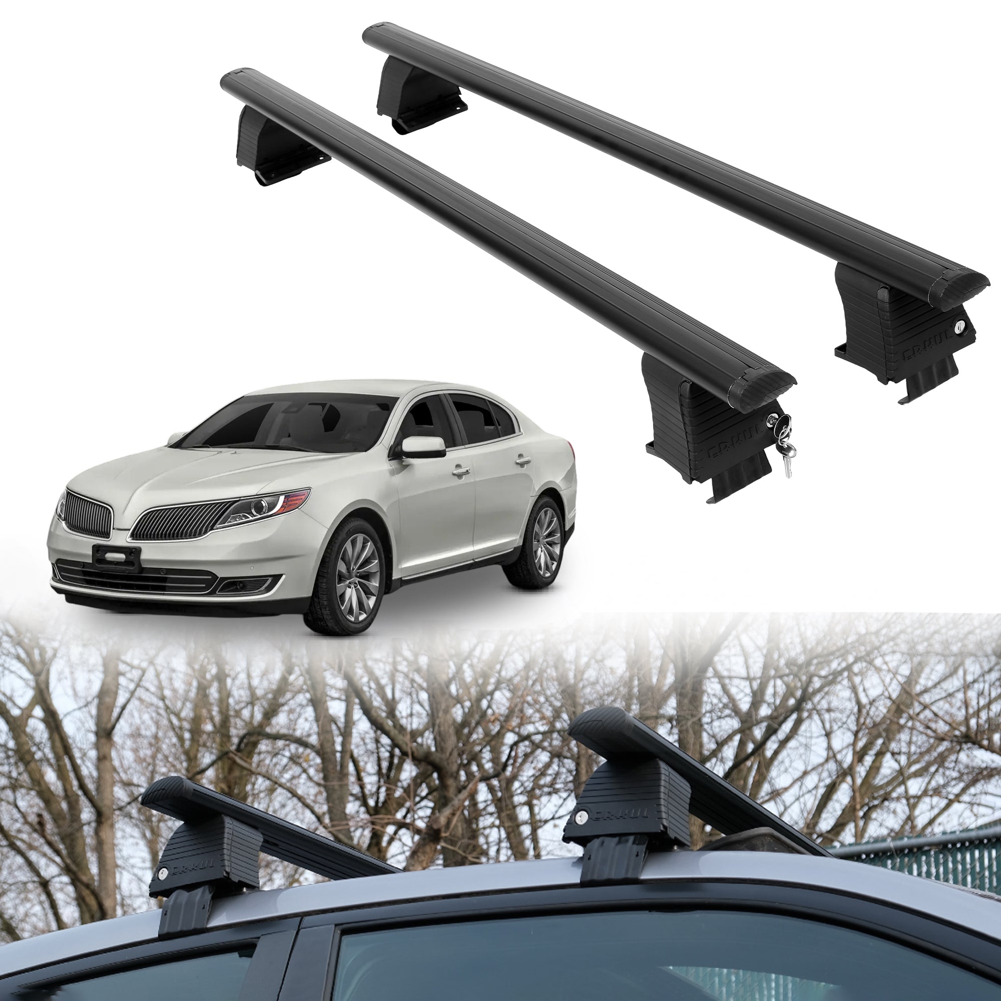 ERKUL Roof Rack Crossbars For LINCOLN MKS 2009-2016