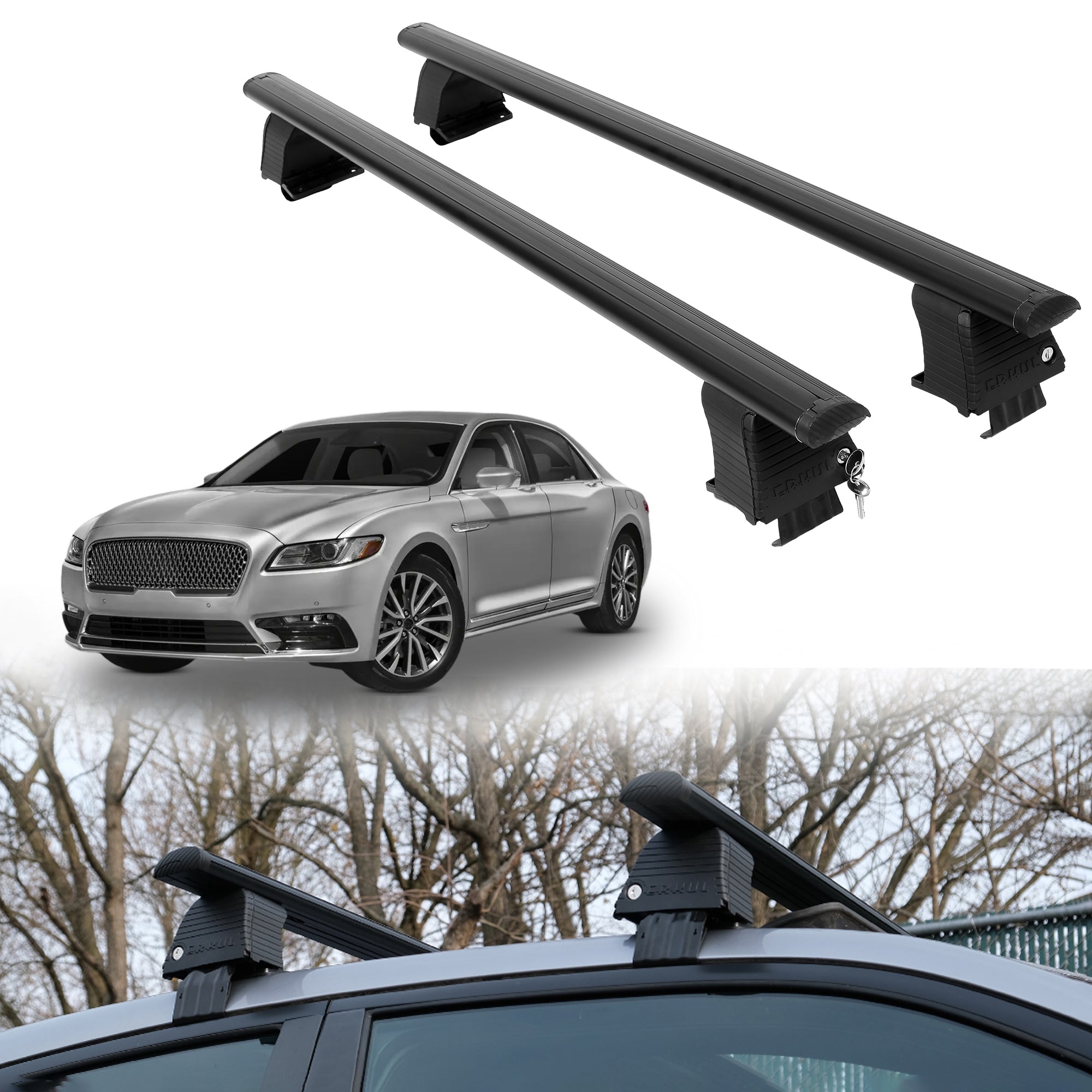 ERKUL Roof Rack Crossbars For LINCOLN CONTINENTAL 2017-2020