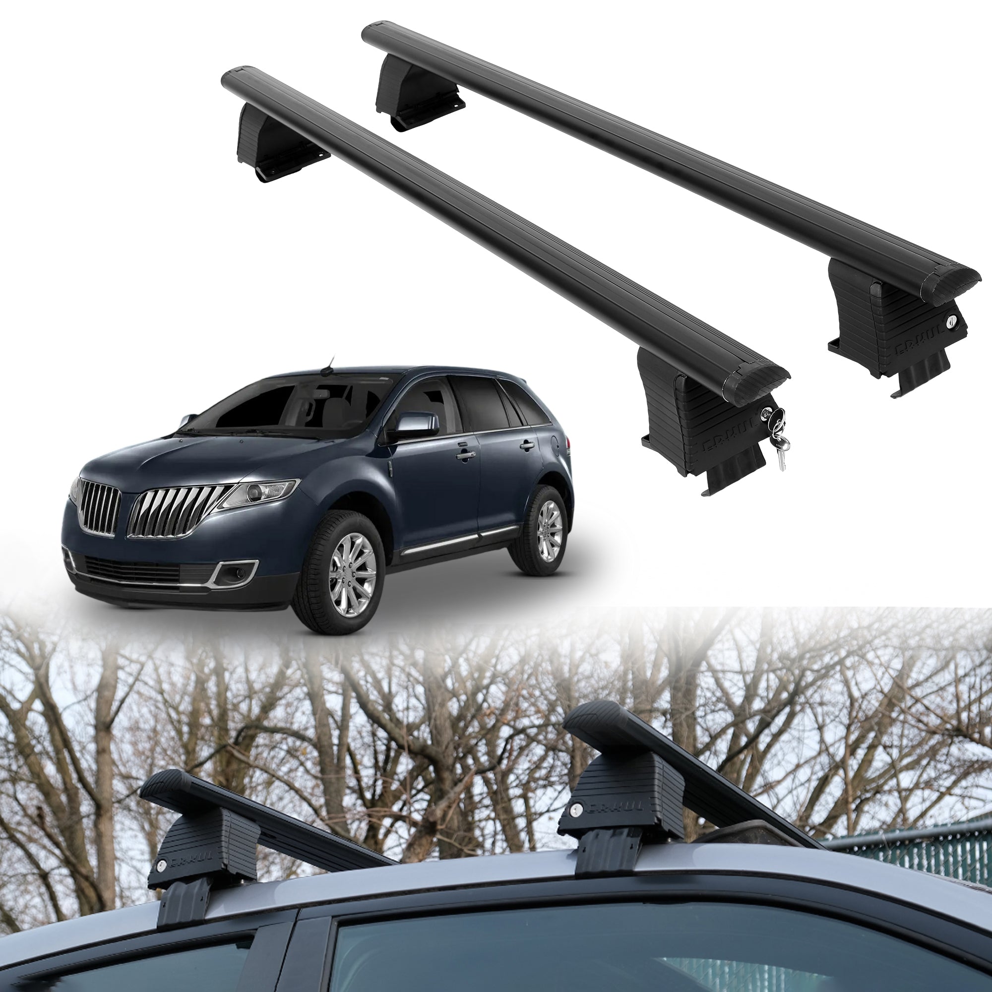 ERKUL Roof Rack Crossbars For LINCOLN MKX 2007-2015