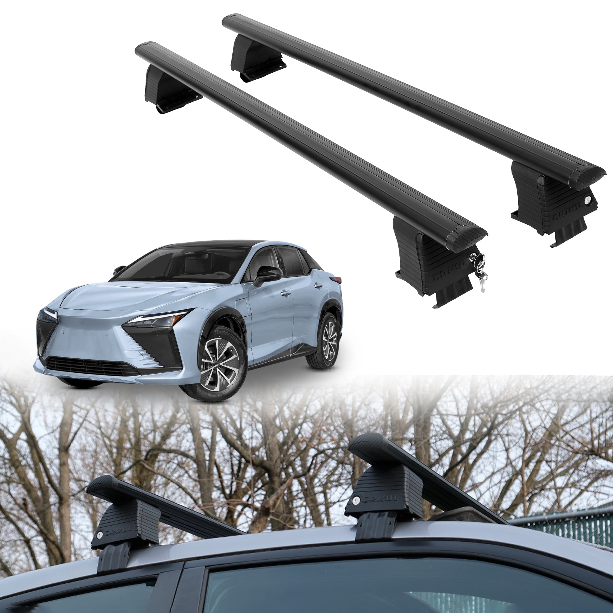 ERKUL Roof Rack Crossbars For LEXUS RZ 300E 2024-2026