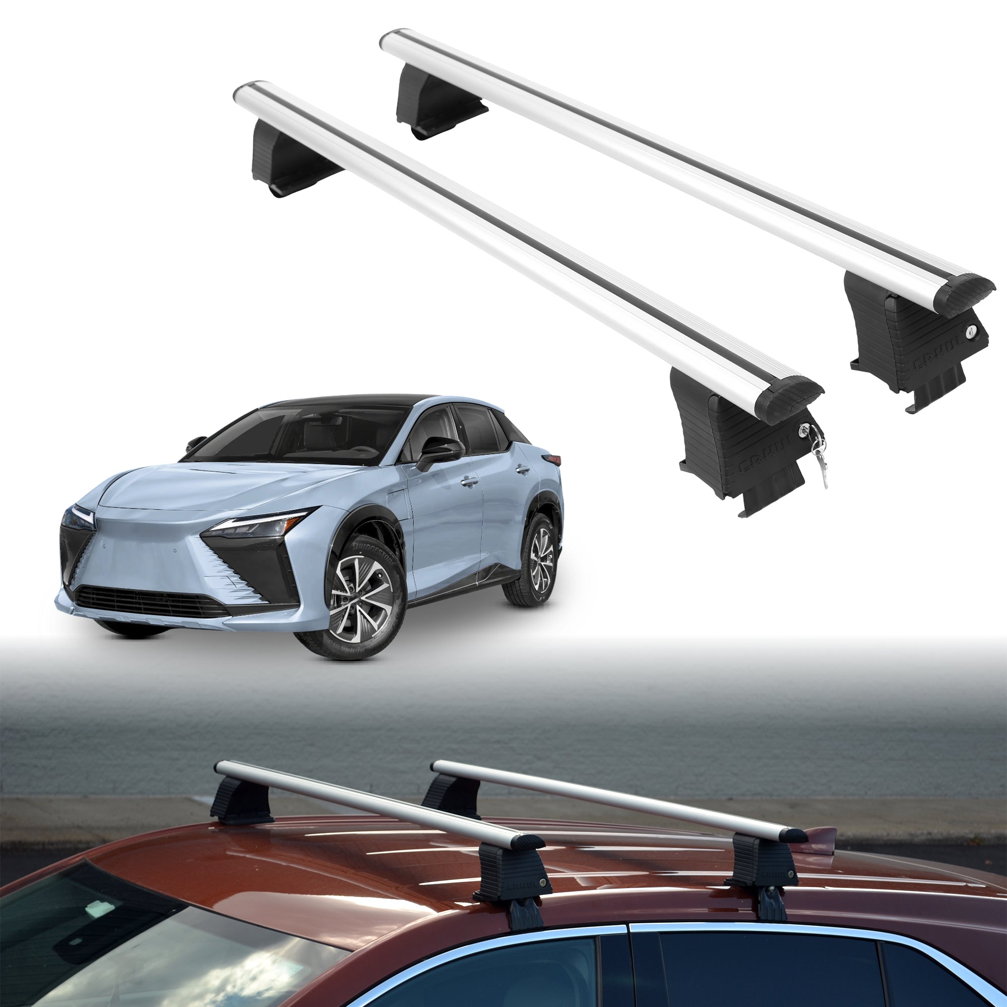 ERKUL Roof Rack Crossbars For LEXUS RZ 300E 2024-2026