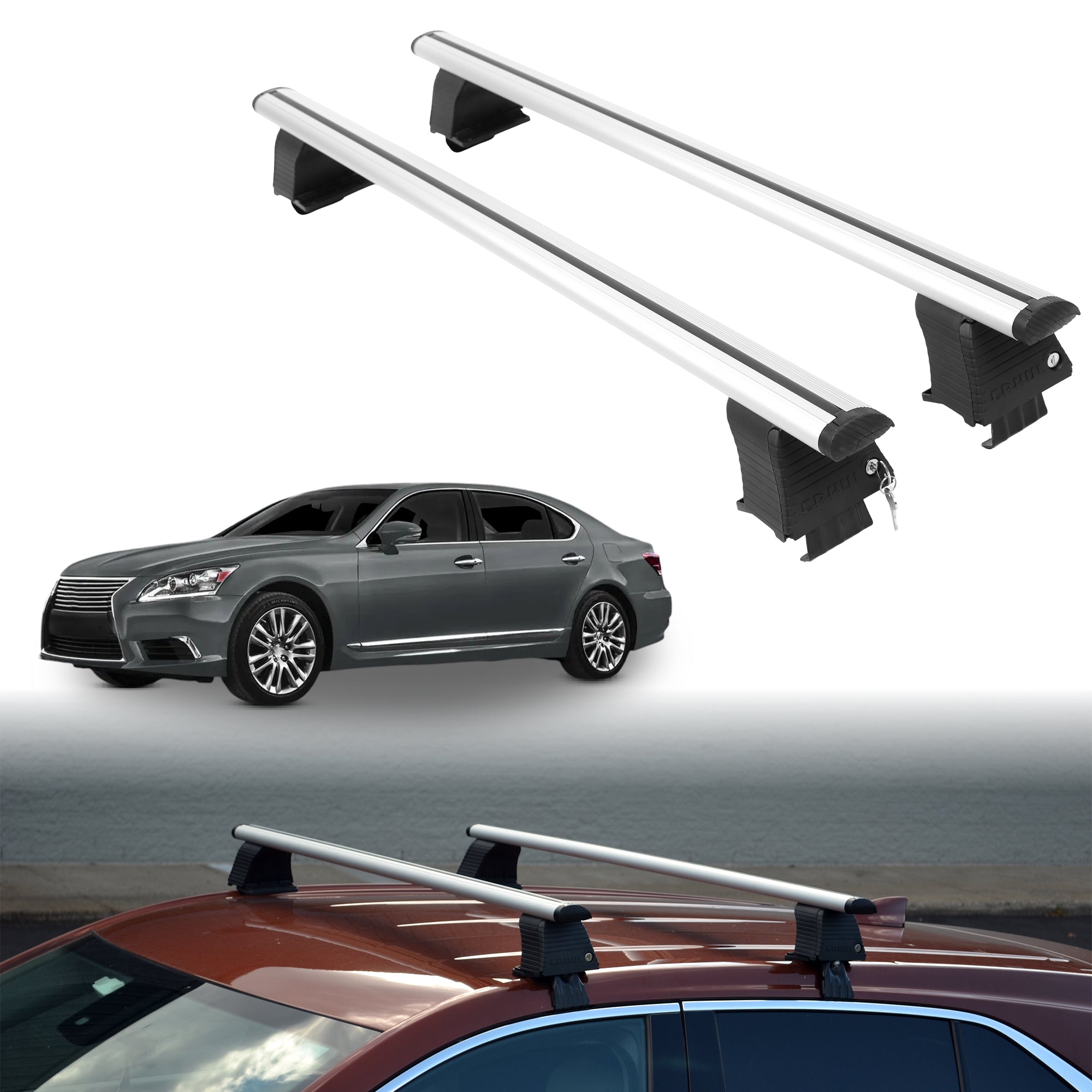 ERKUL Roof Rack Crossbars For LEXUS LS 600H L 2008-2016