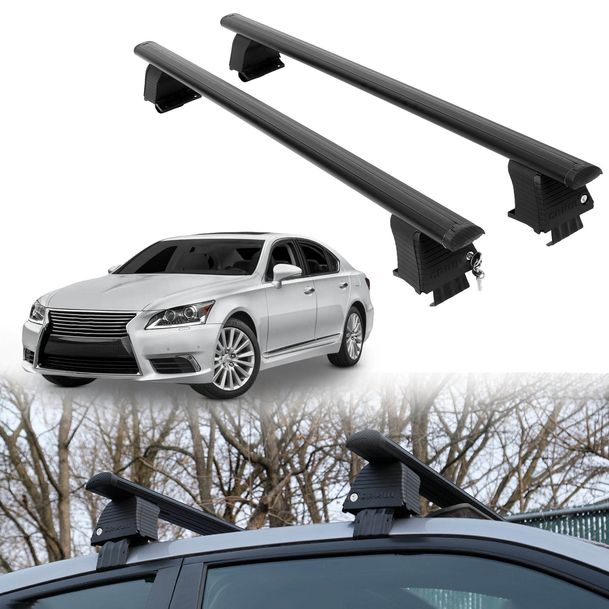 ERKUL Roof Rack Crossbars For LEXUS LS 460 2007-2017