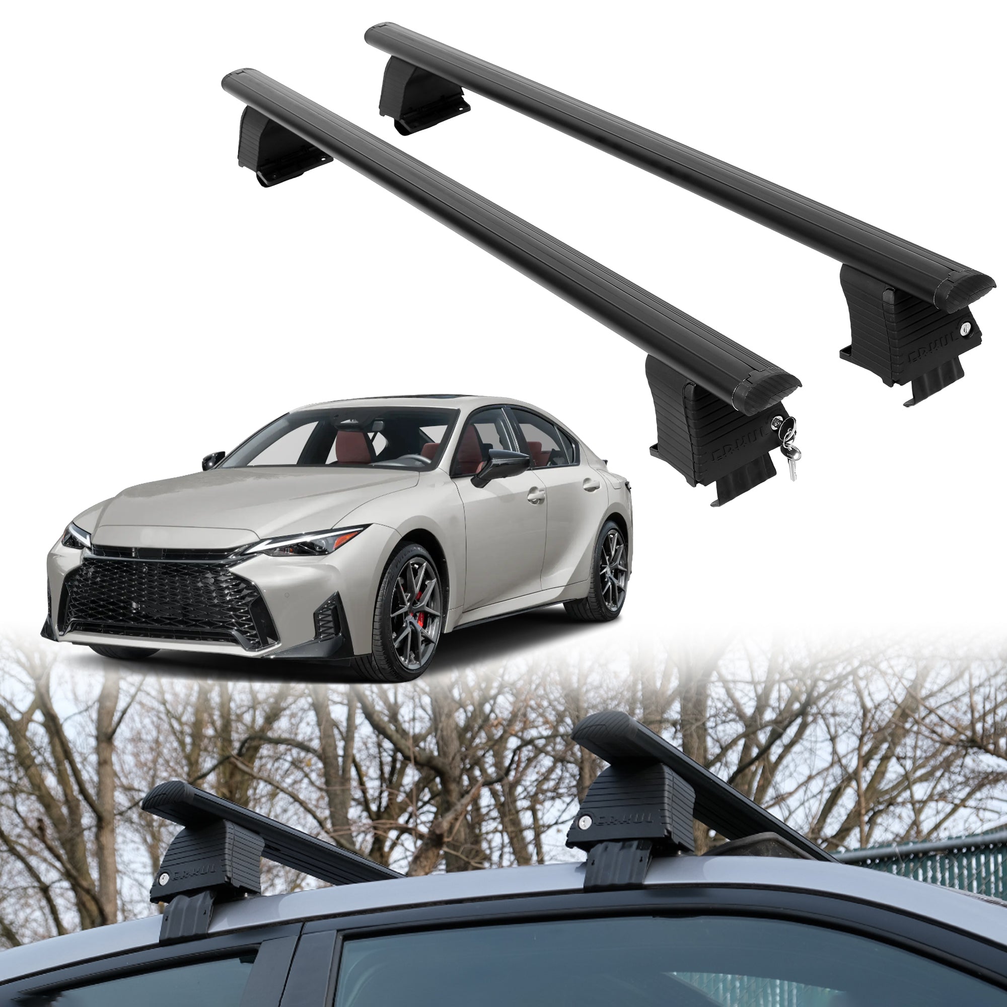 ERKUL Roof Rack Crossbars For LEXUS IS 2021-2026