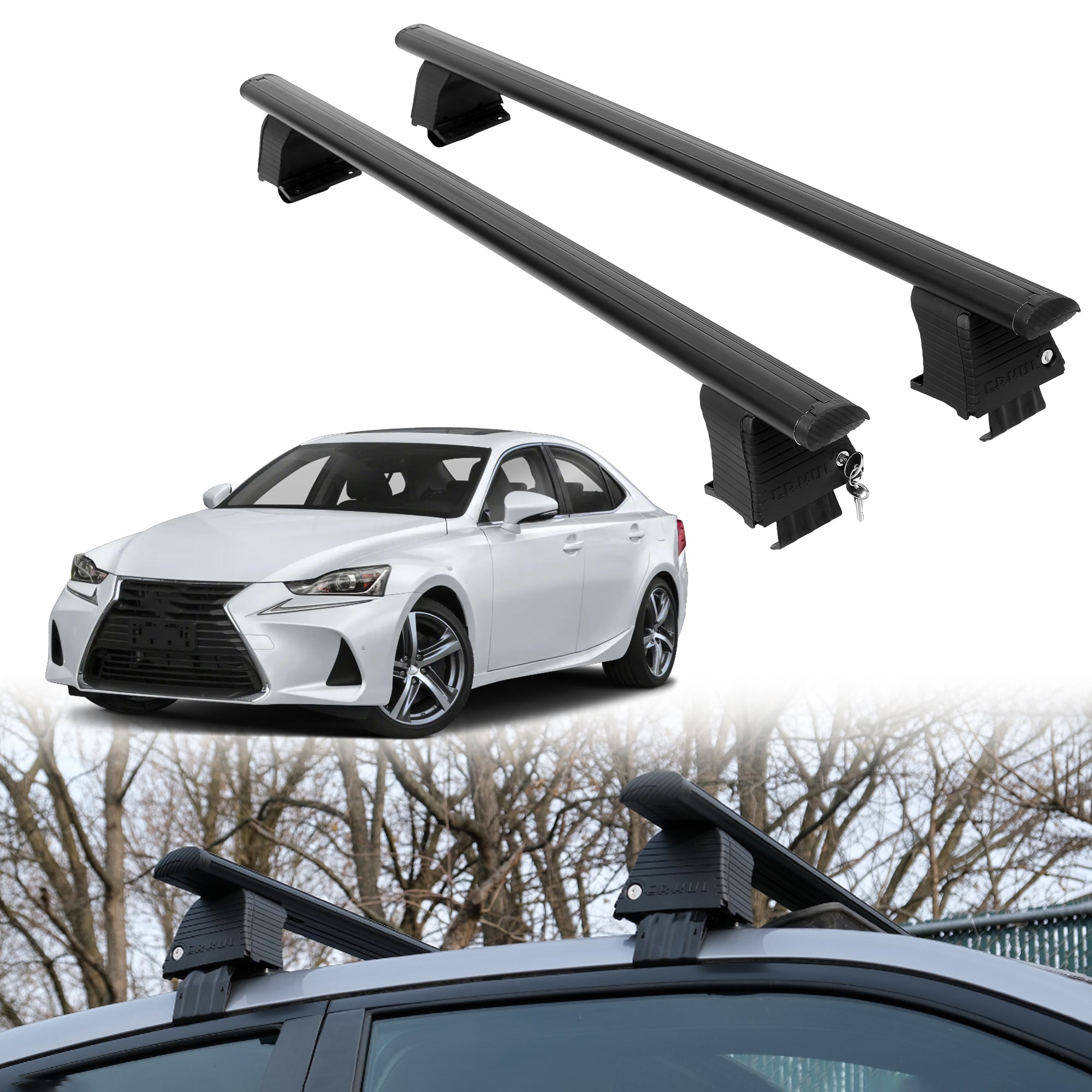 ERKUL Roof Rack Crossbars For LEXUS IS 2014-2020