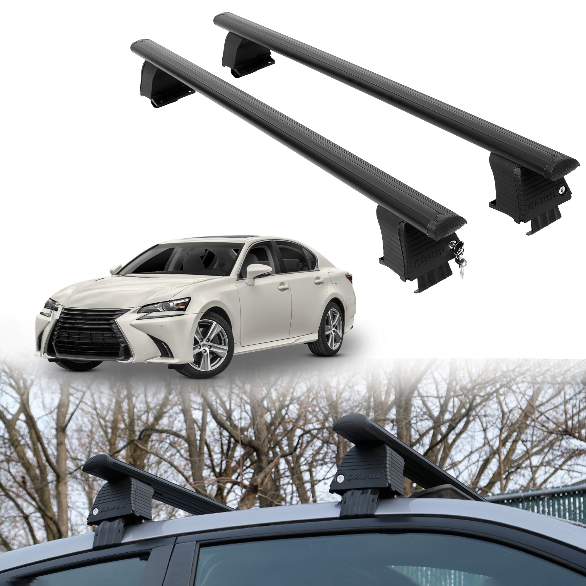 ERKUL Roof Rack Crossbars For LEXUS GS 2012-2020