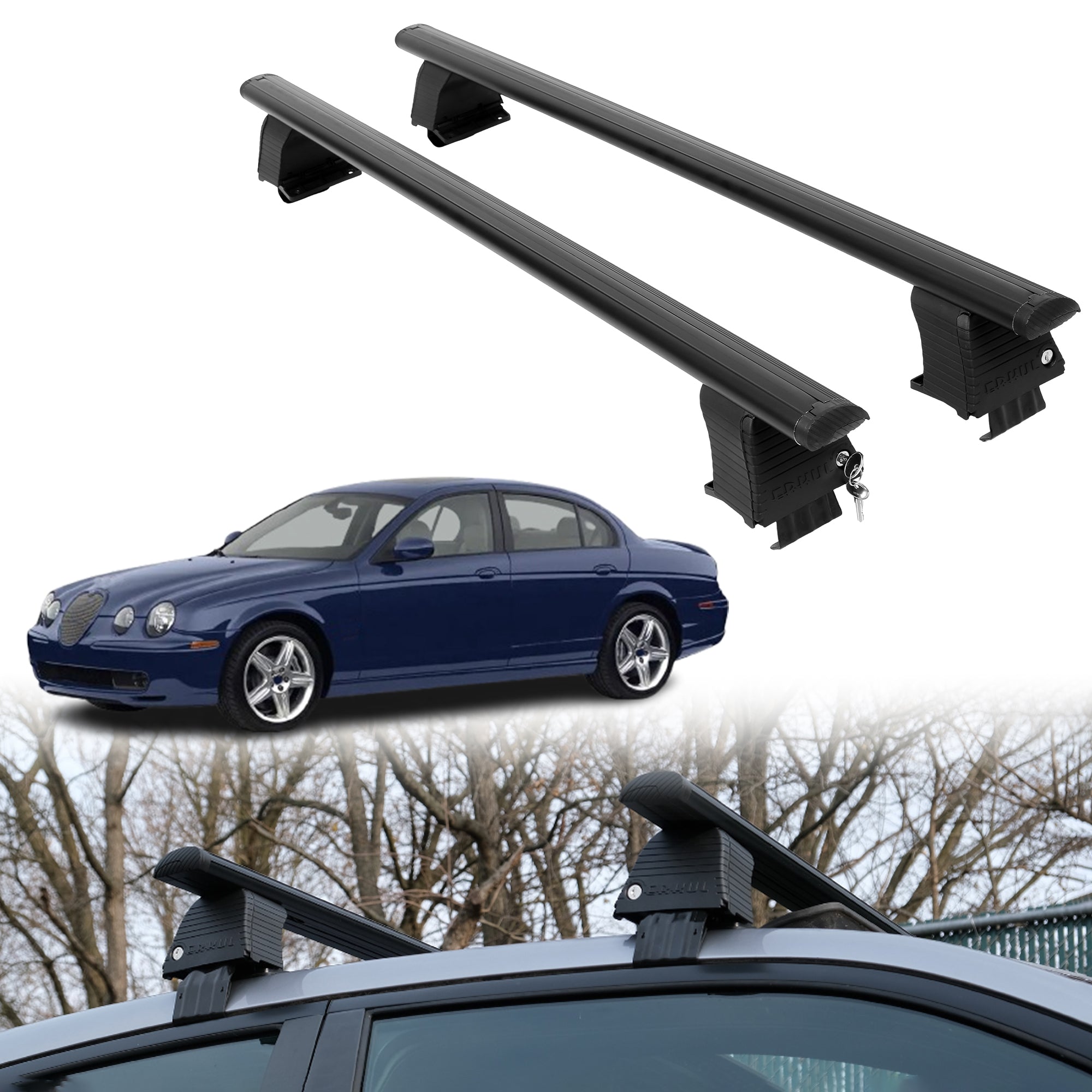 ERKUL Roof Rack Crossbars For JAGUAR S-TYPE 2000-2008