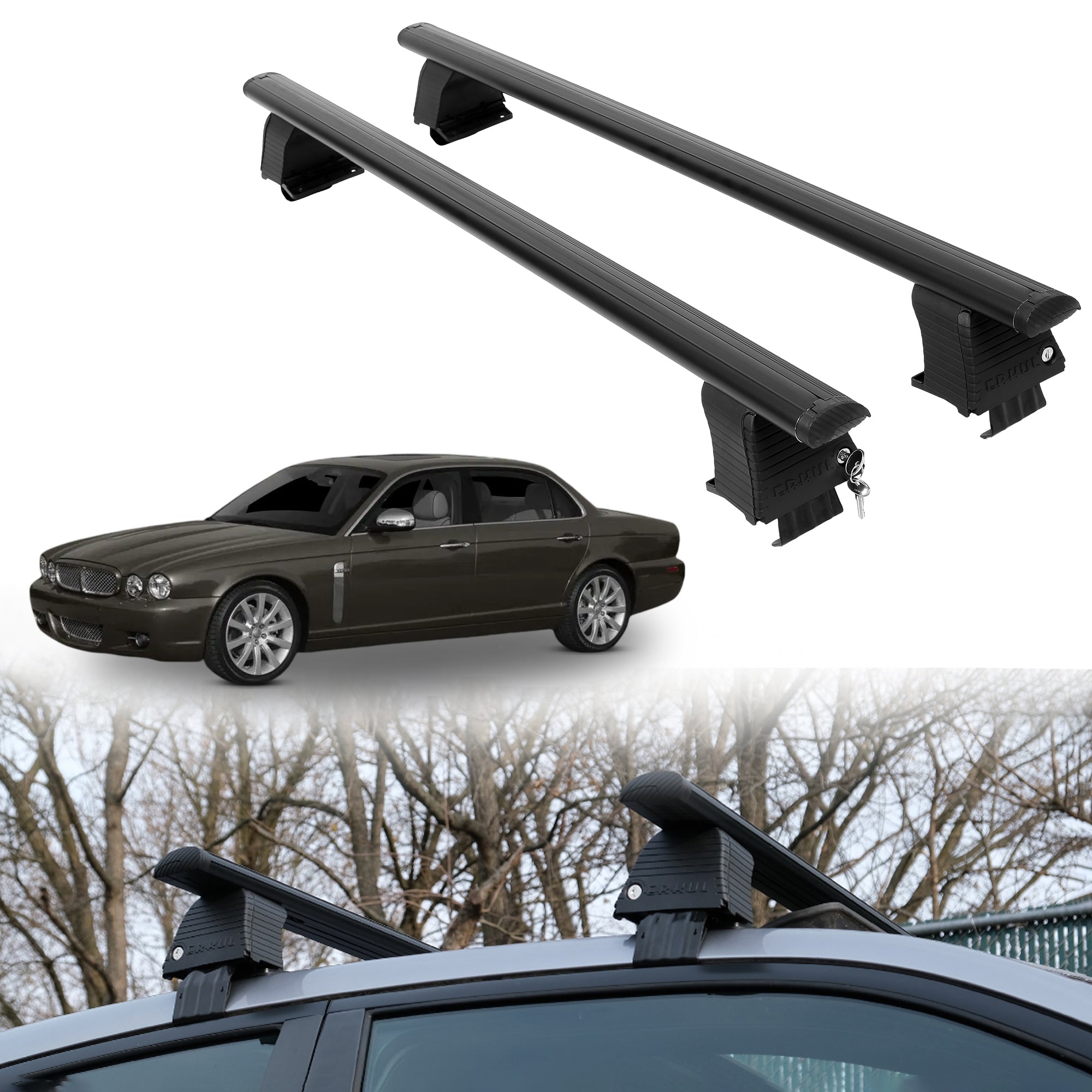 ERKUL Roof Rack Crossbars For JAGUAR XJ 2004-2009